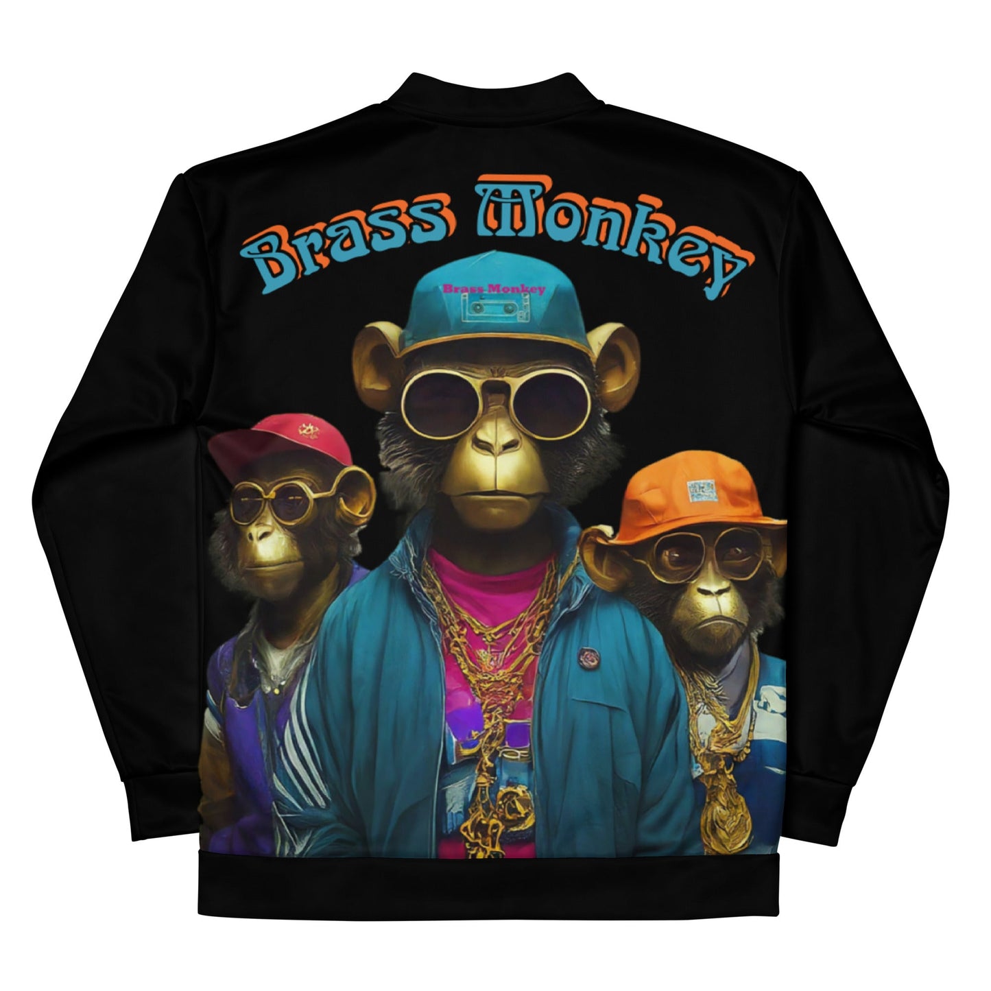 Brass Monkey Unisex Bomber Jacket - Premium Jacket from Wanna Freestyle Designs - Just $53! Shop now at Wanna Freestyle Designs