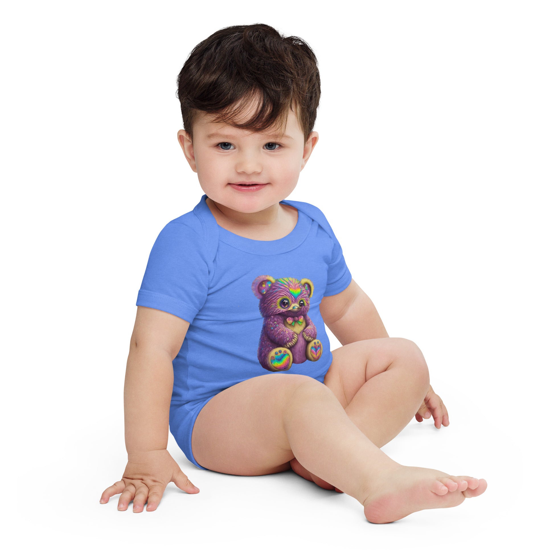 Rainbow Bear Baby short sleeve one piece - Premium T-Shirt from Wanna Freestyle Designs - Just $19.99! Shop now at Wanna Freestyle Designs