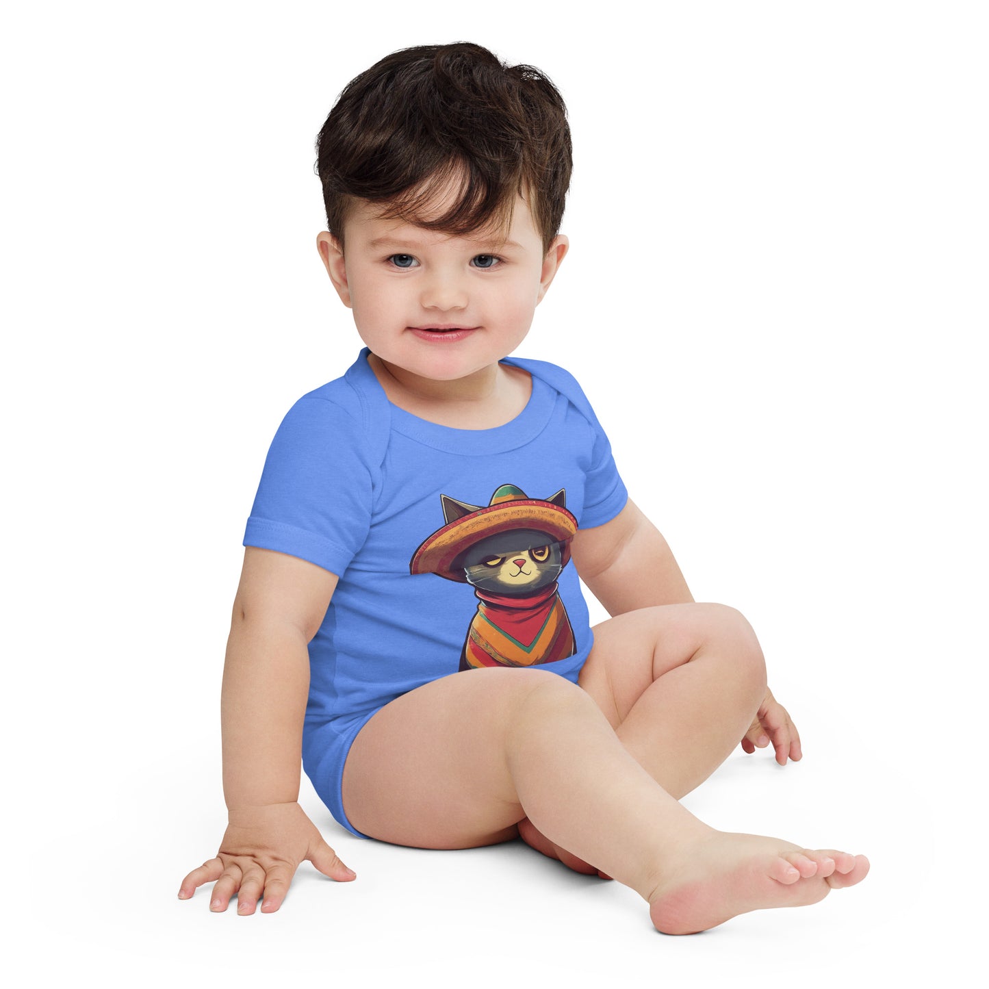 Adorable Sombrero Kitty Baby short sleeve one piece - Premium T-Shirt from Wanna Freestyle Designs - Just $19.99! Shop now at Wanna Freestyle Designs