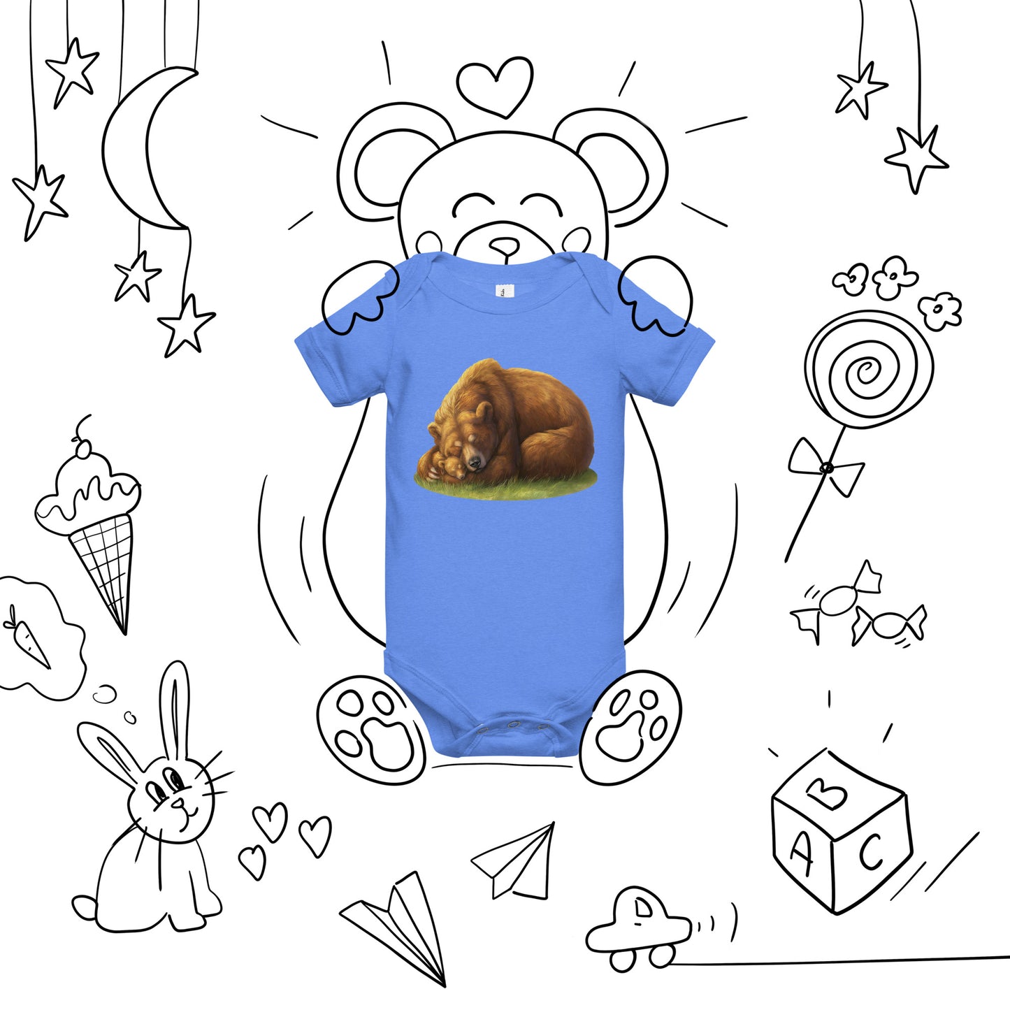 Mama and Baby Bear 2 Baby short sleeve one piece - Premium T-Shirt from Wanna Freestyle Designs - Just $19.99! Shop now at Wanna Freestyle Designs