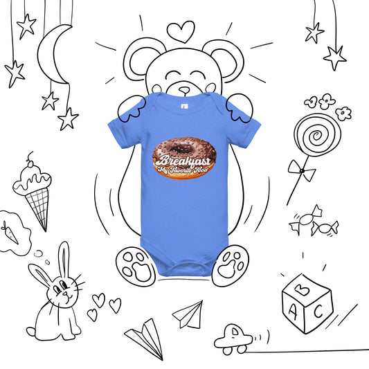 Breakfast my Favorite Food Baby short sleeve one piece - Premium T-Shirt from Wanna Freestyle Designs - Just $19.99! Shop now at Wanna Freestyle Designs