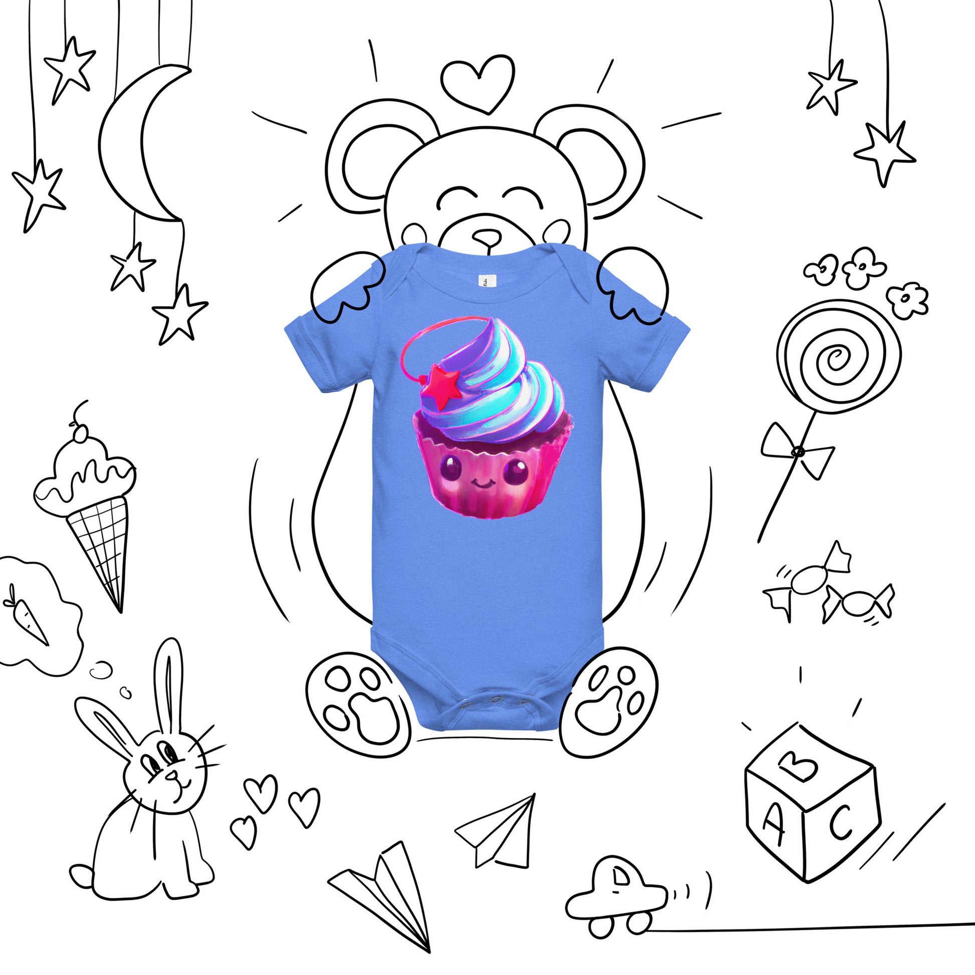 Little Cupcake 2 Baby short sleeve one piece - Premium T-Shirt from Wanna Freestyle Designs - Just $19.99! Shop now at Wanna Freestyle Designs