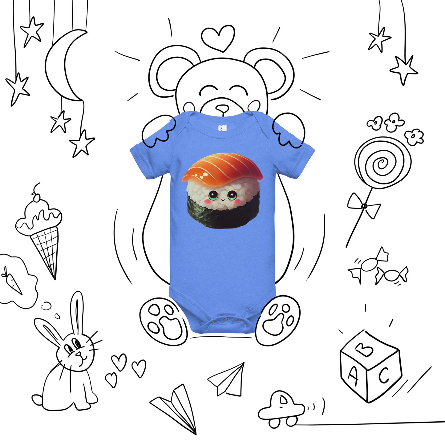 Kawaii Sushi Baby short sleeve one piece - Premium T-Shirt from Wanna Freestyle Designs - Just $19.99! Shop now at Wanna Freestyle Designs