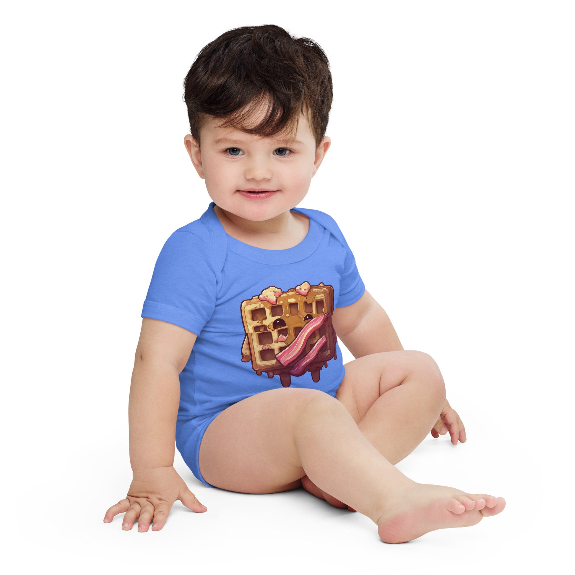 Kawaii Waffle Breakfast Baby short sleeve one piece - Premium T-Shirt from Wanna Freestyle Designs - Just $19.99! Shop now at Wanna Freestyle Designs