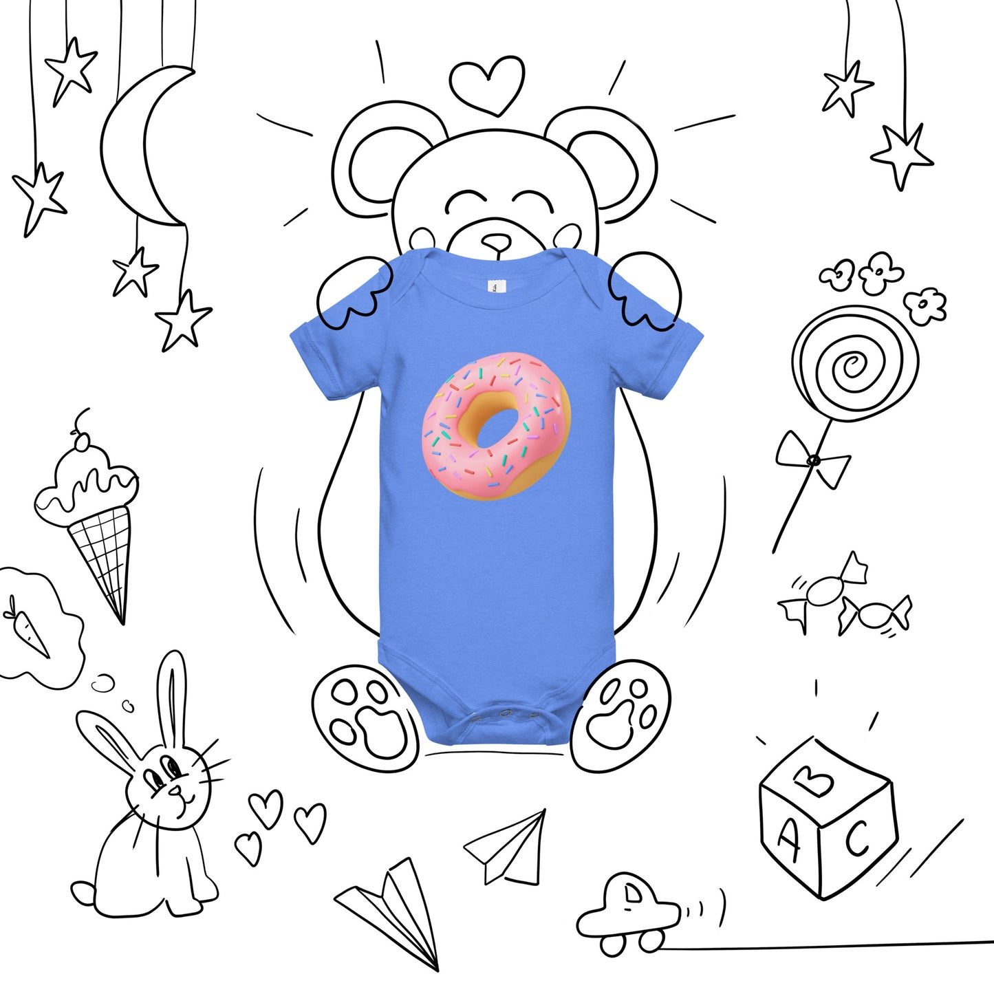 Donut Baby short sleeve one piece - Premium T-Shirt from Wanna Freestyle Designs - Just $19.99! Shop now at Wanna Freestyle Designs