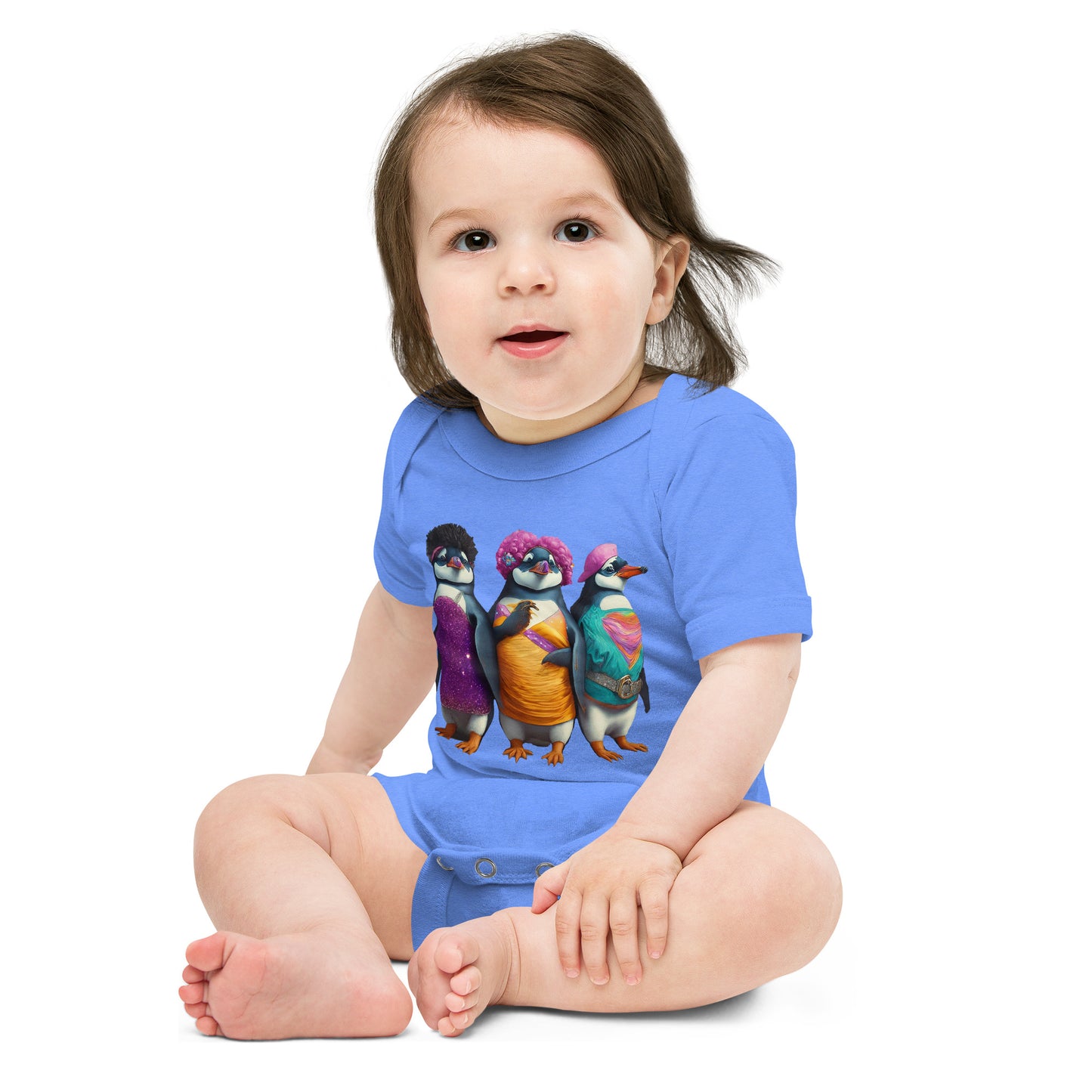 Penguin Girl Group Baby short sleeve one piece - Premium T-Shirt from Wanna Freestyle Designs - Just $19.99! Shop now at Wanna Freestyle Designs