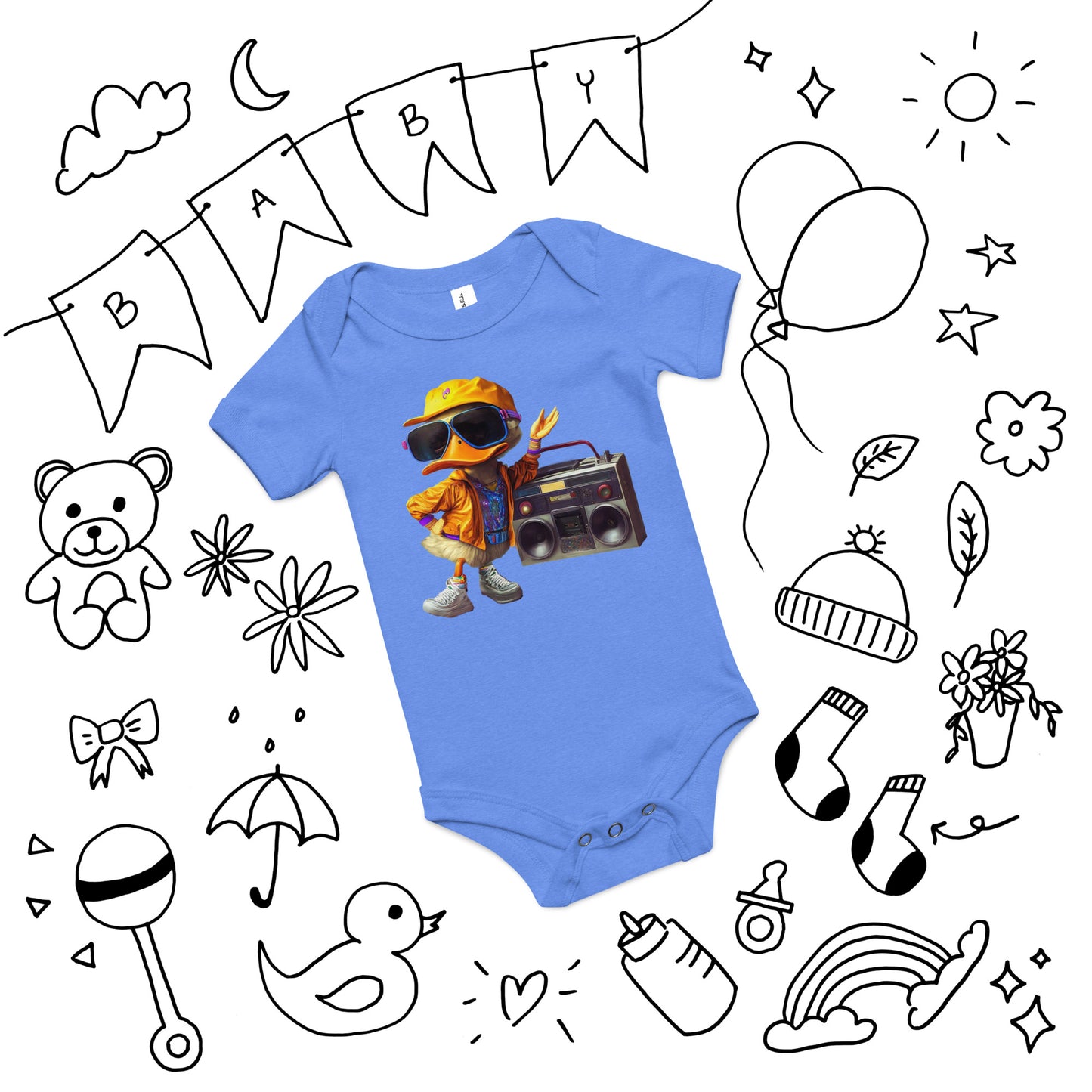 Boom Box Duck Baby short sleeve one piece - Premium T-Shirt from Wanna Freestyle Designs - Just $19.99! Shop now at Wanna Freestyle Designs