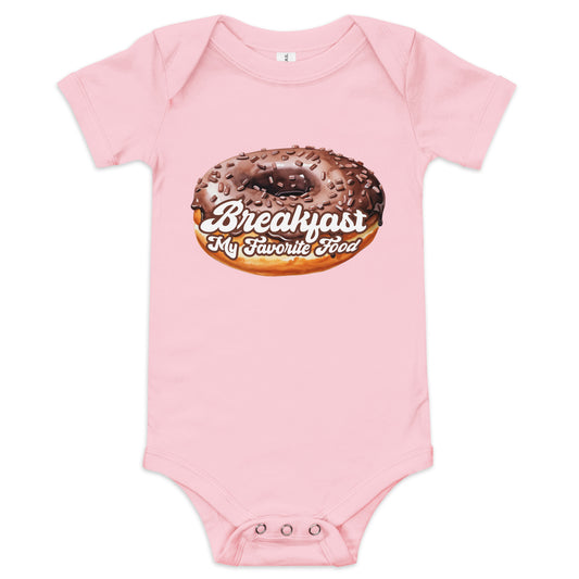 Breakfast my Favorite Food Baby short sleeve one piece - Premium T-Shirt from Wanna Freestyle Designs - Just $19.99! Shop now at Wanna Freestyle Designs