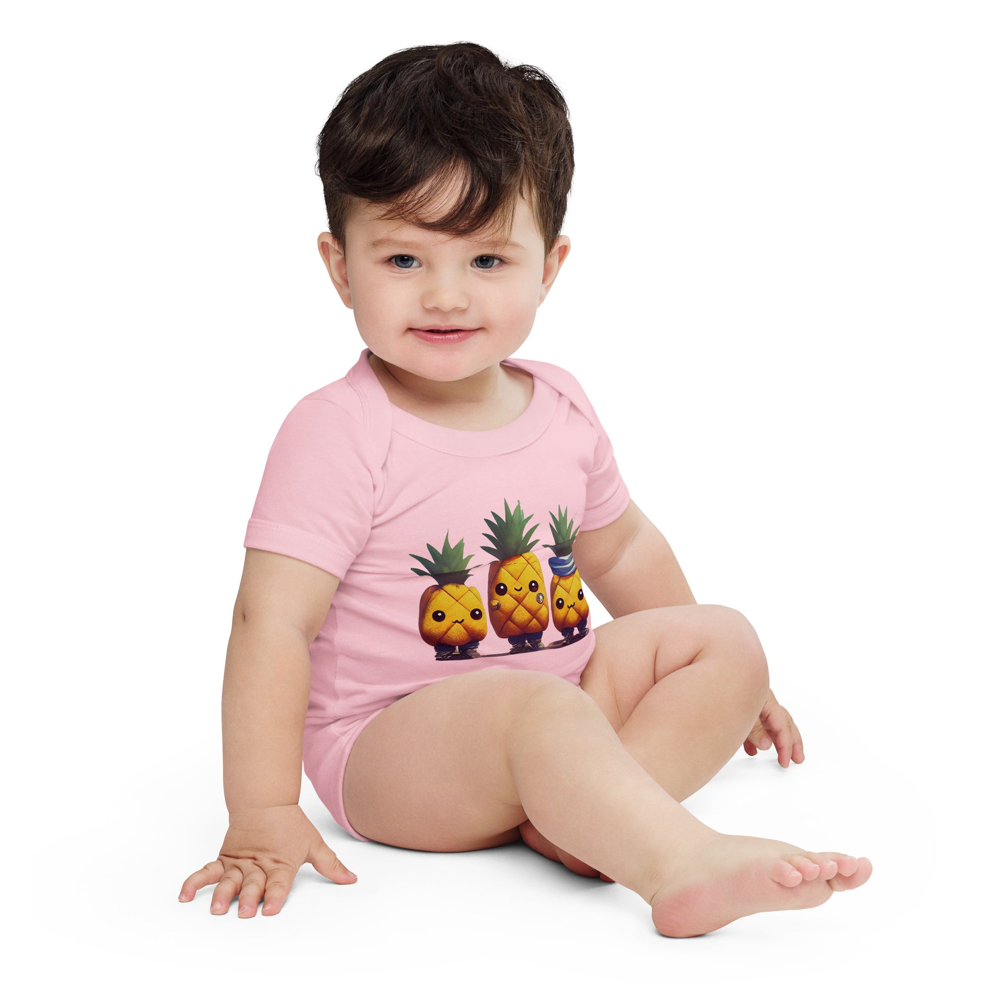 Kawaii Pineapple Trio Baby short sleeve one piece - Premium T-Shirt from Wanna Freestyle Designs - Just $19.99! Shop now at Wanna Freestyle Designs