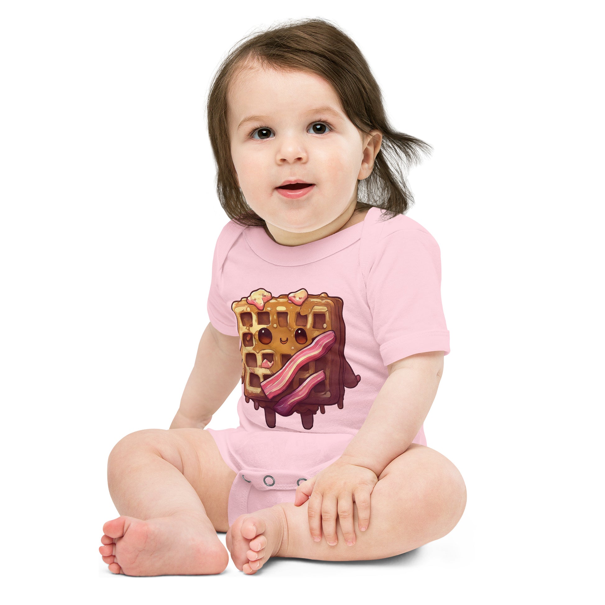 Kawaii Waffle Breakfast Baby short sleeve one piece - Premium T-Shirt from Wanna Freestyle Designs - Just $19.99! Shop now at Wanna Freestyle Designs