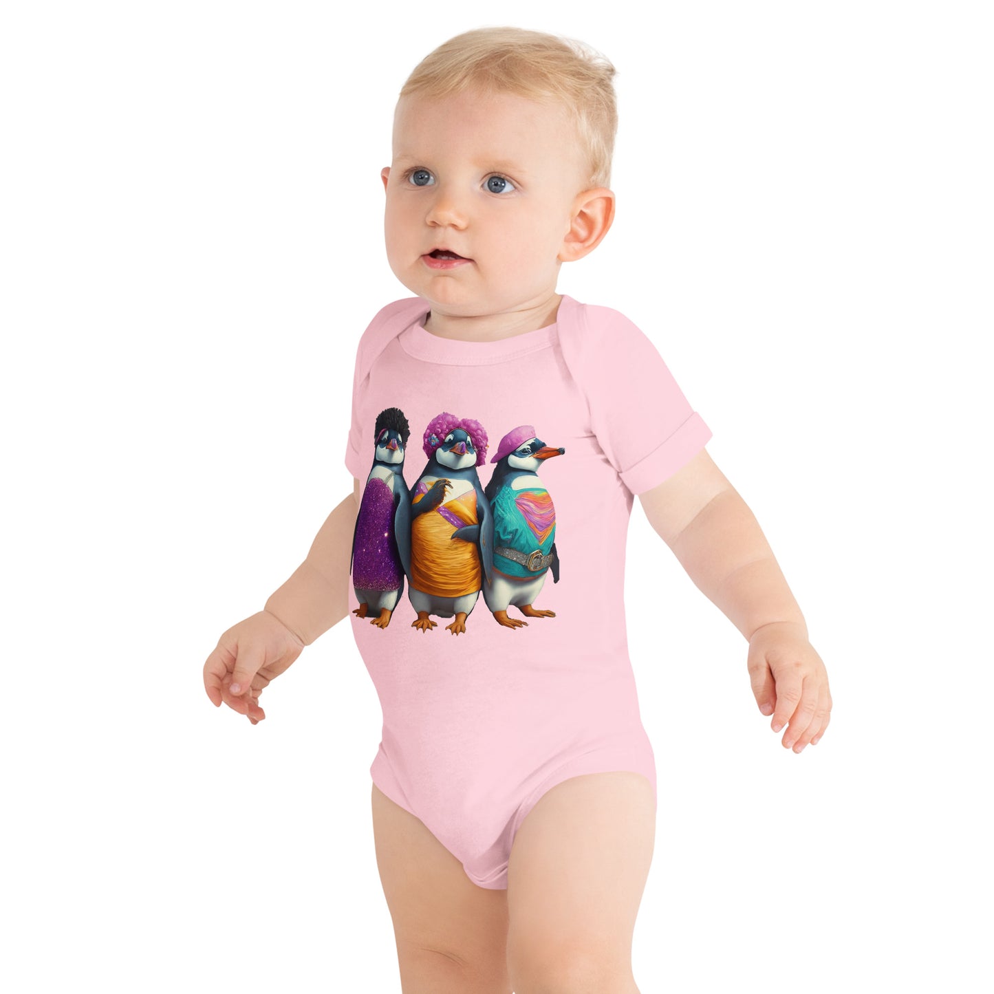 Penguin Girl Group Baby short sleeve one piece - Premium T-Shirt from Wanna Freestyle Designs - Just $19.99! Shop now at Wanna Freestyle Designs