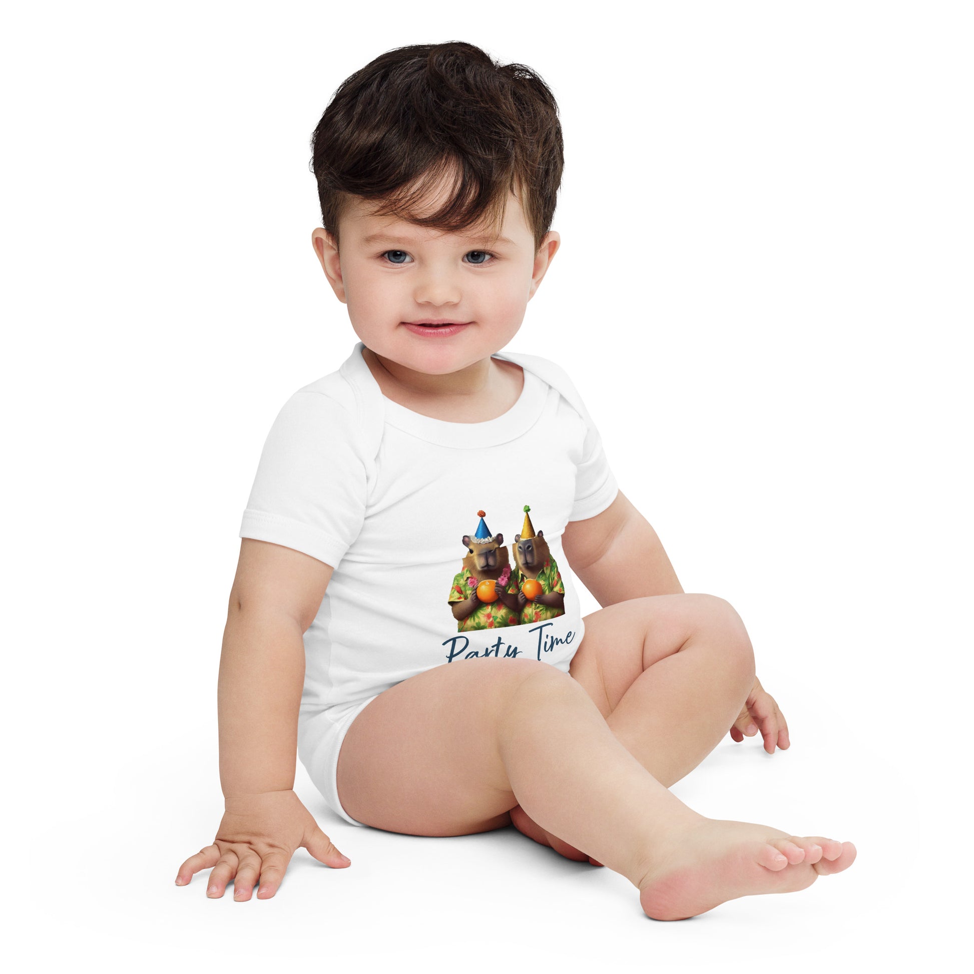 Capybara Party 2 Baby short sleeve one piece - Premium T-Shirt from Wanna Freestyle Designs - Just $19.99! Shop now at Wanna Freestyle Designs