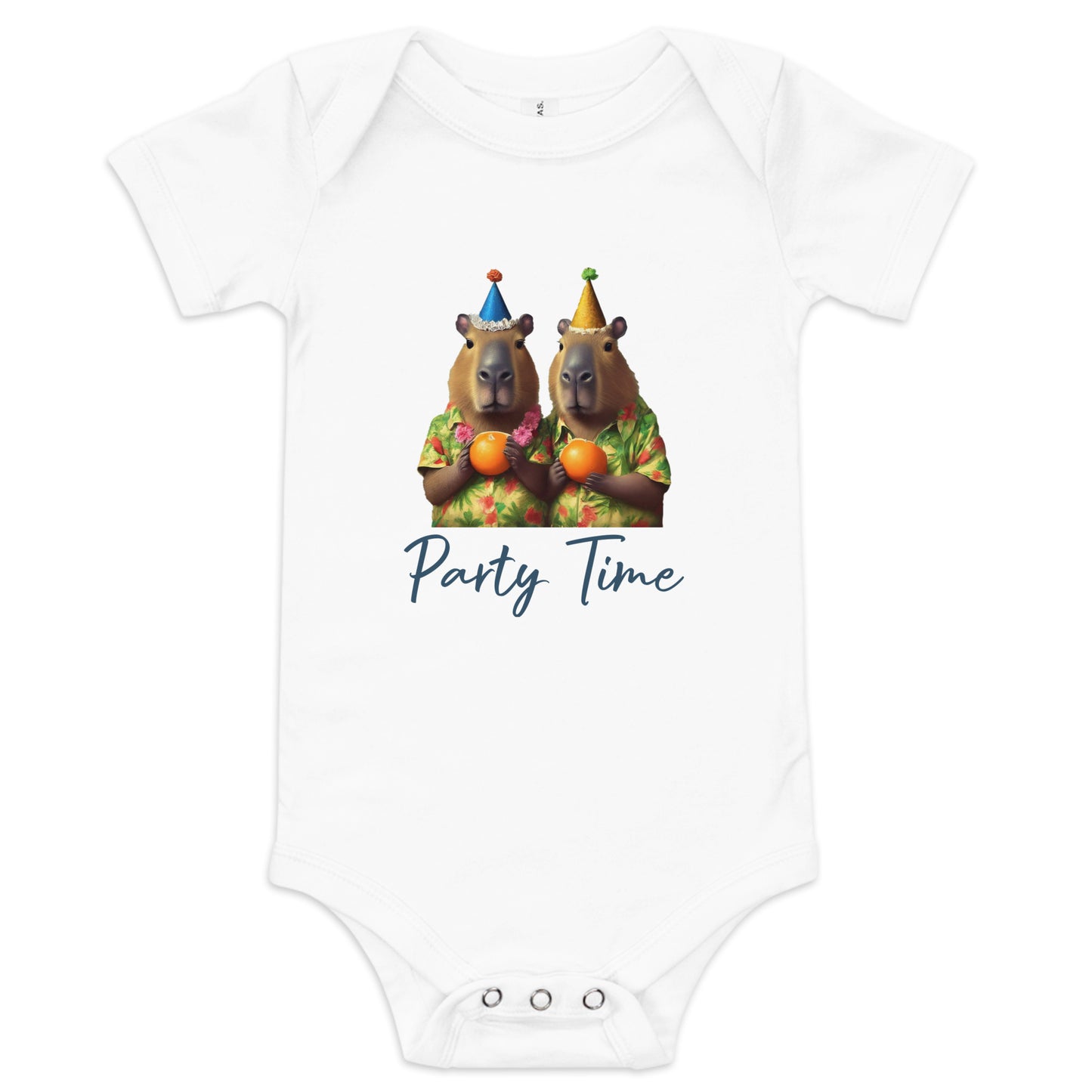 Capybara Party 2 Baby short sleeve one piece - Premium T-Shirt from Wanna Freestyle Designs - Just $19.99! Shop now at Wanna Freestyle Designs