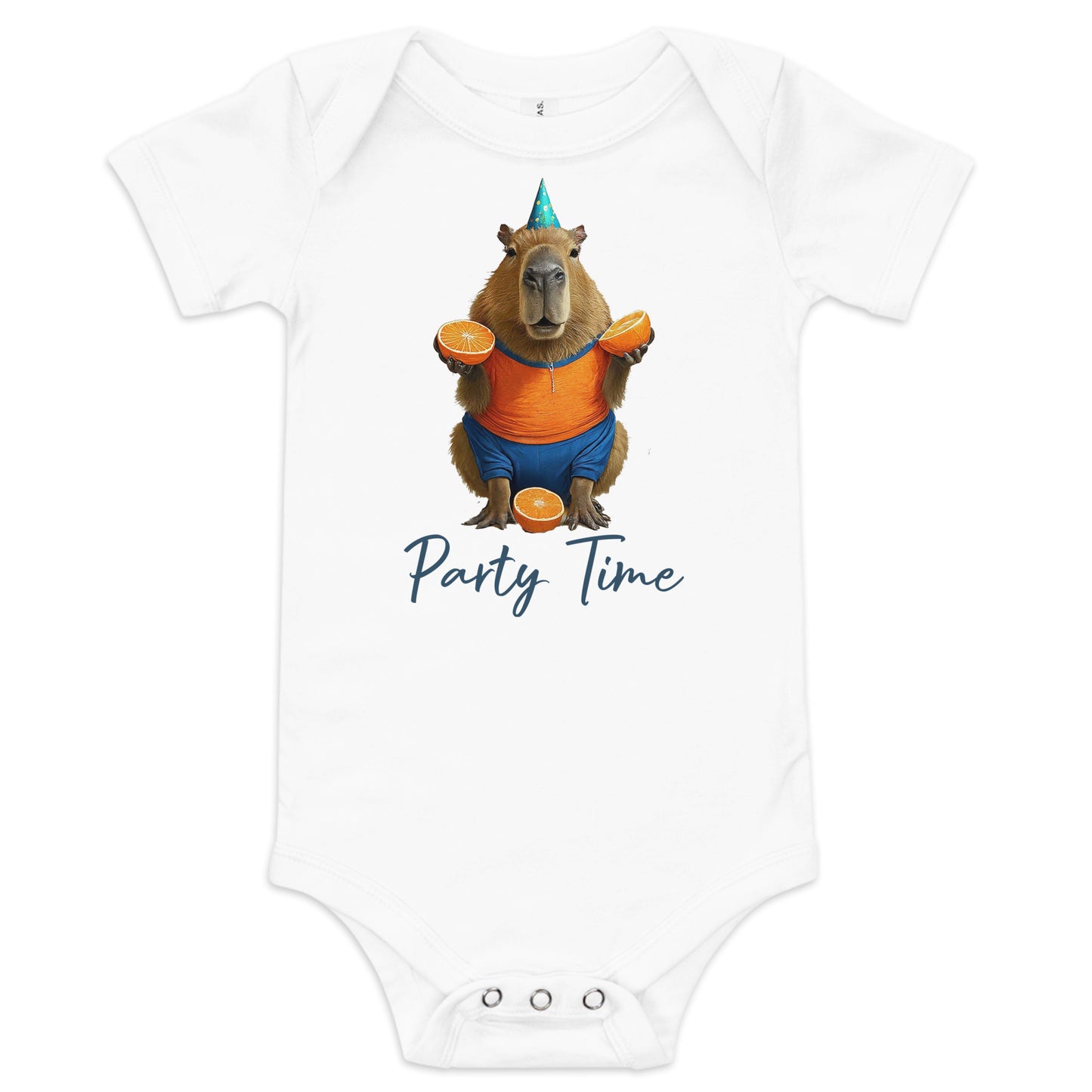 Capybara Party Baby short sleeve one piece - Premium T-Shirt from Wanna Freestyle Designs - Just $19.99! Shop now at Wanna Freestyle Designs