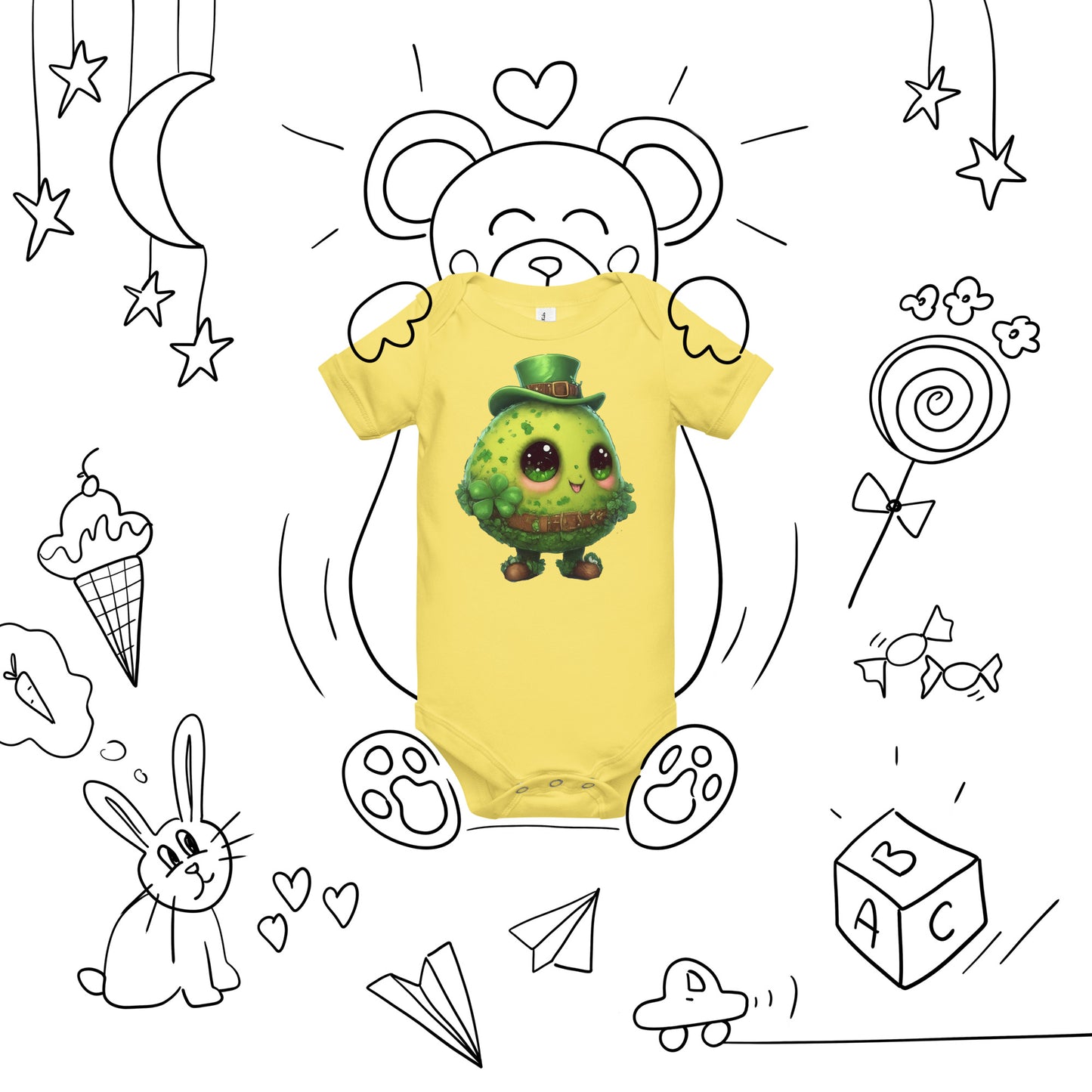 Kawaii Shamrock Baby short sleeve one piece - Premium T-Shirt from Wanna Freestyle Designs - Just $19.99! Shop now at Wanna Freestyle Designs