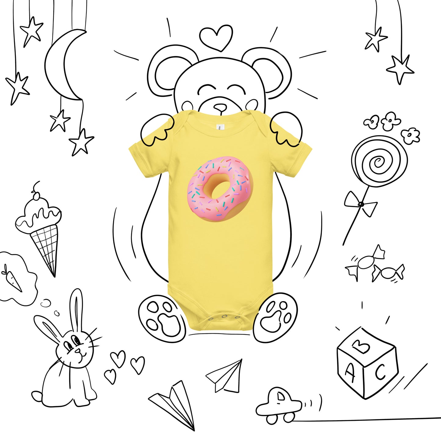 Donut Baby short sleeve one piece - Premium T-Shirt from Wanna Freestyle Designs - Just $19.99! Shop now at Wanna Freestyle Designs