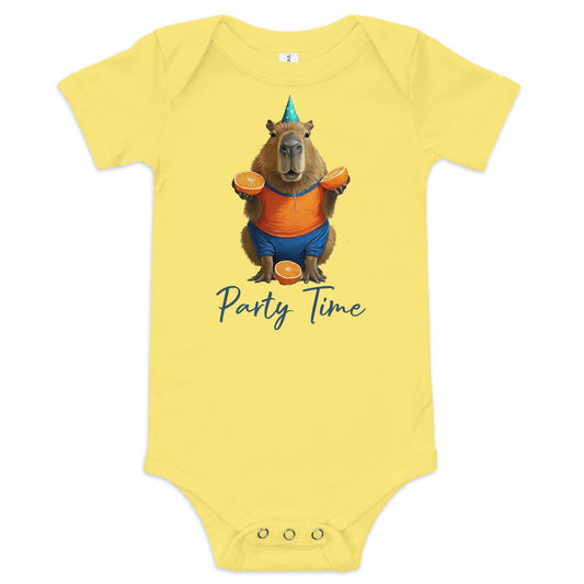 Capybara Party Baby short sleeve one piece - Premium T-Shirt from Wanna Freestyle Designs - Just $19.99! Shop now at Wanna Freestyle Designs