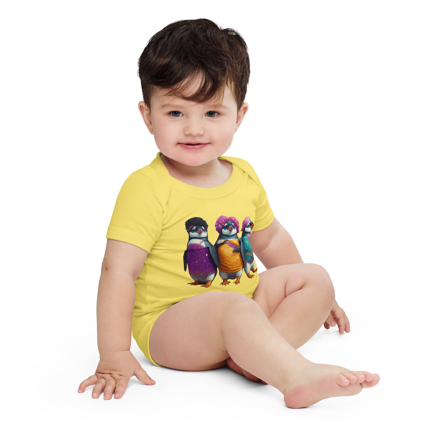 Penguin Girl Group Baby short sleeve one piece - Premium T-Shirt from Wanna Freestyle Designs - Just $19.99! Shop now at Wanna Freestyle Designs