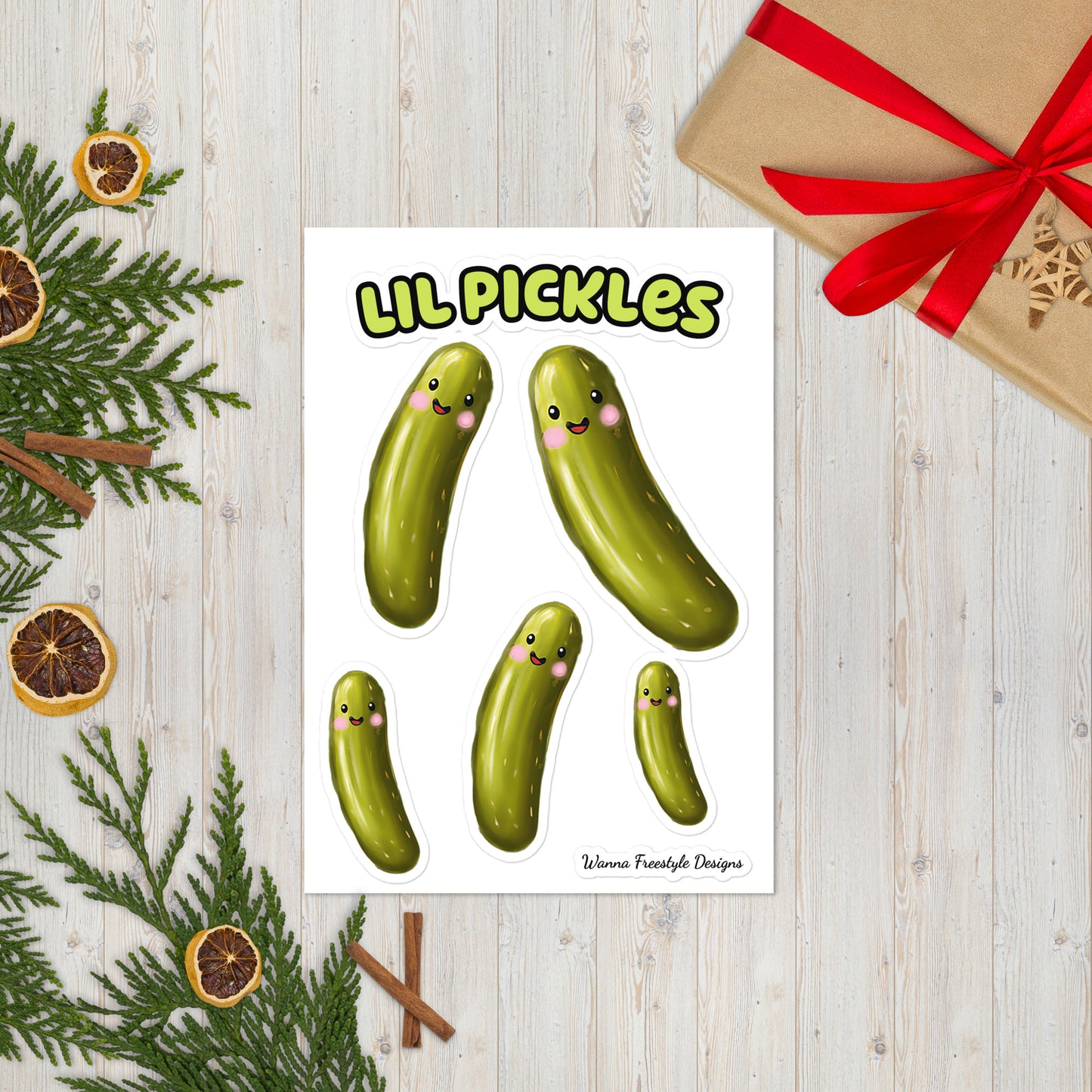 Kawaii Kuties: Lil Pickles Sticker sheet - Premium  from Wanna Freestyle Designs - Just $6! Shop now at Wanna Freestyle Designs