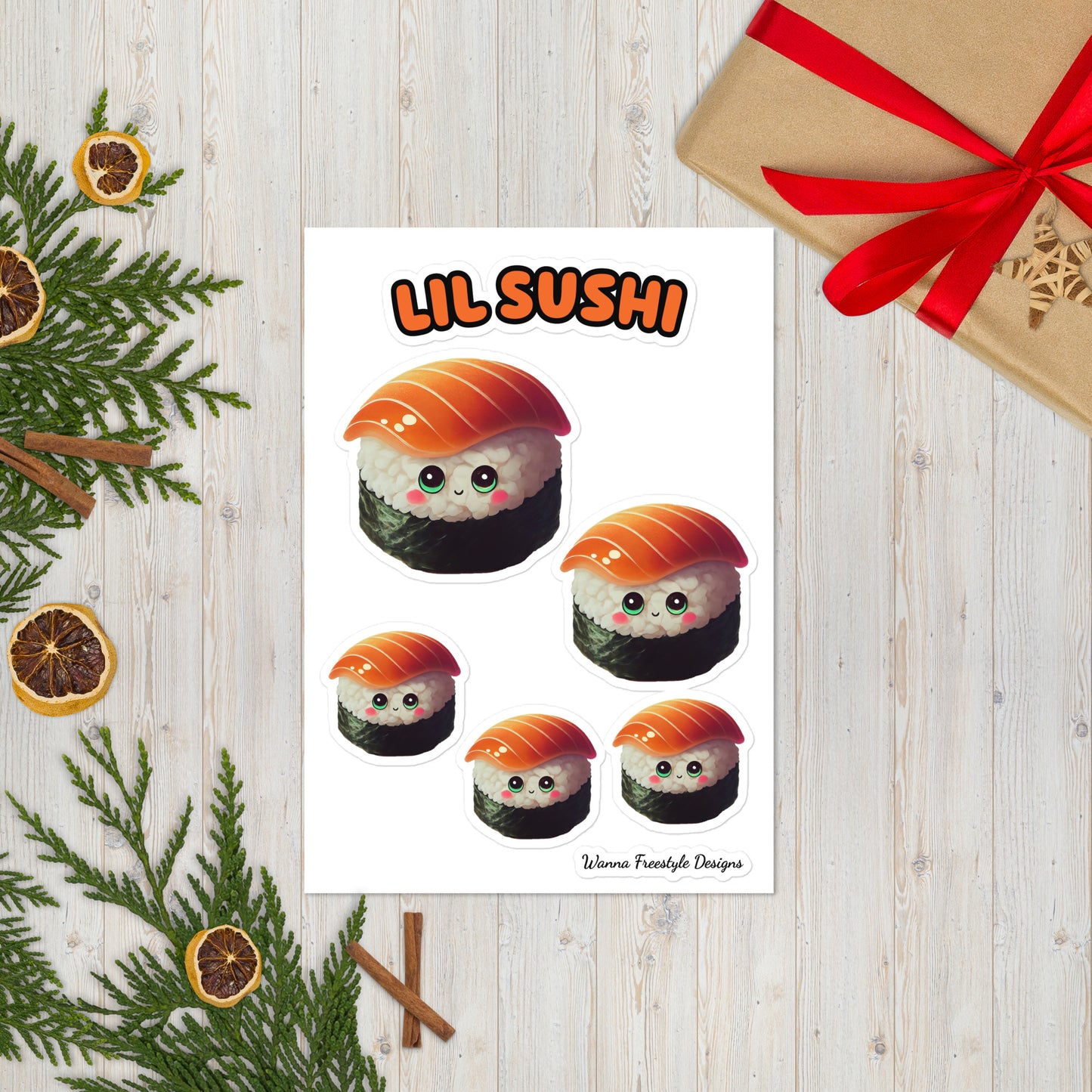 Kawaii Kuties Lil Sushi Sticker sheet - Premium  from Wanna Freestyle Designs - Just $6! Shop now at Wanna Freestyle Designs