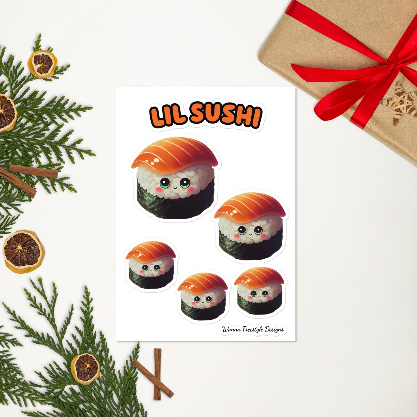 Kawaii Kuties Lil Sushi Sticker sheet - Premium  from Wanna Freestyle Designs - Just $6! Shop now at Wanna Freestyle Designs