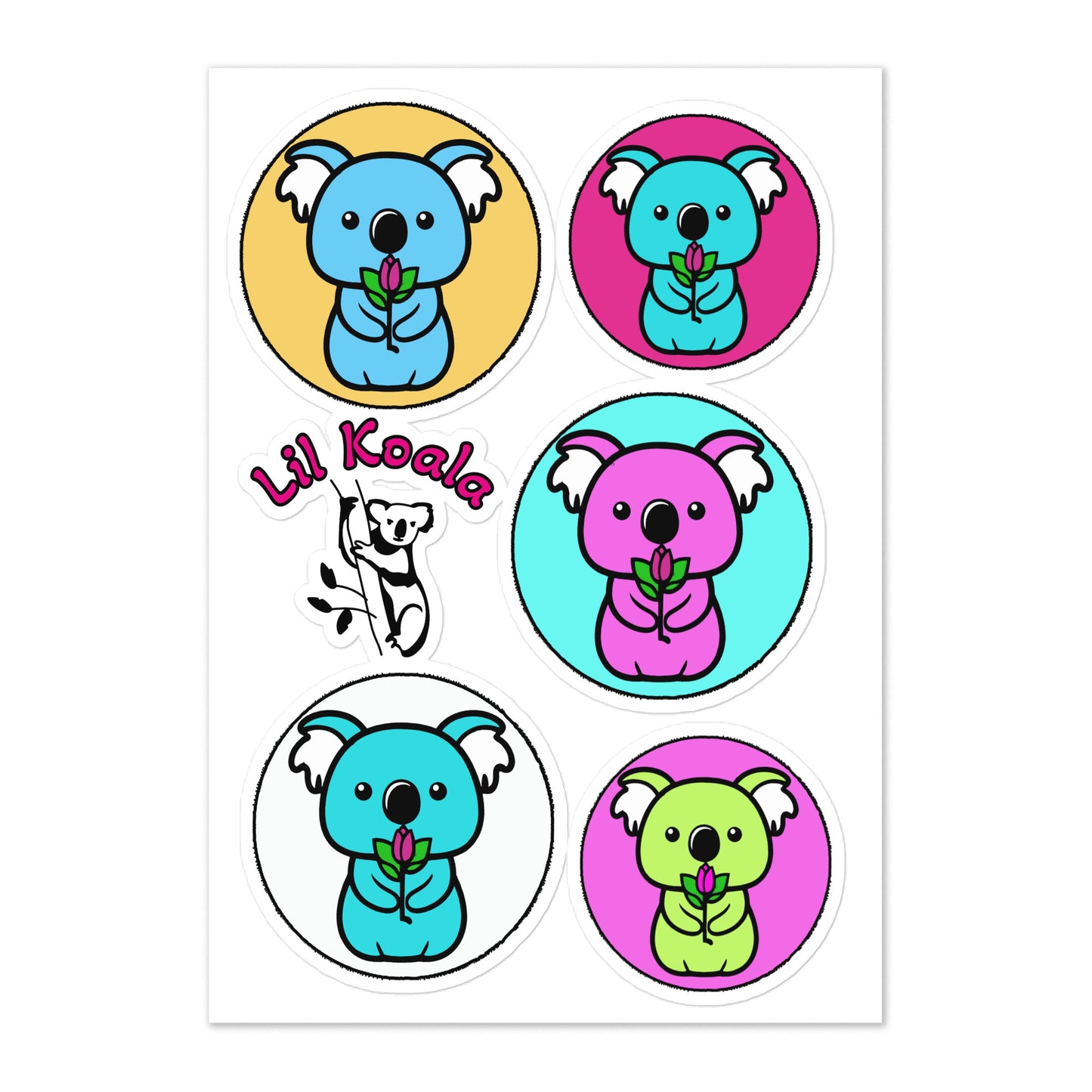 Lil Koala Sticker sheet - Premium  from Wanna Freestyle Designs - Just $7! Shop now at Wanna Freestyle Designs