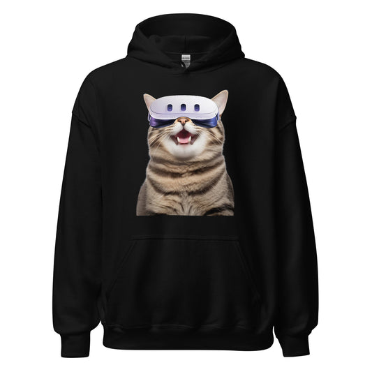 Oculus 3 VR Kitty Gamer Unisex Long Sleeve Hoodie - Premium Hoodie from Wanna Freestyle - Just $40! Shop now at Wanna Freestyle