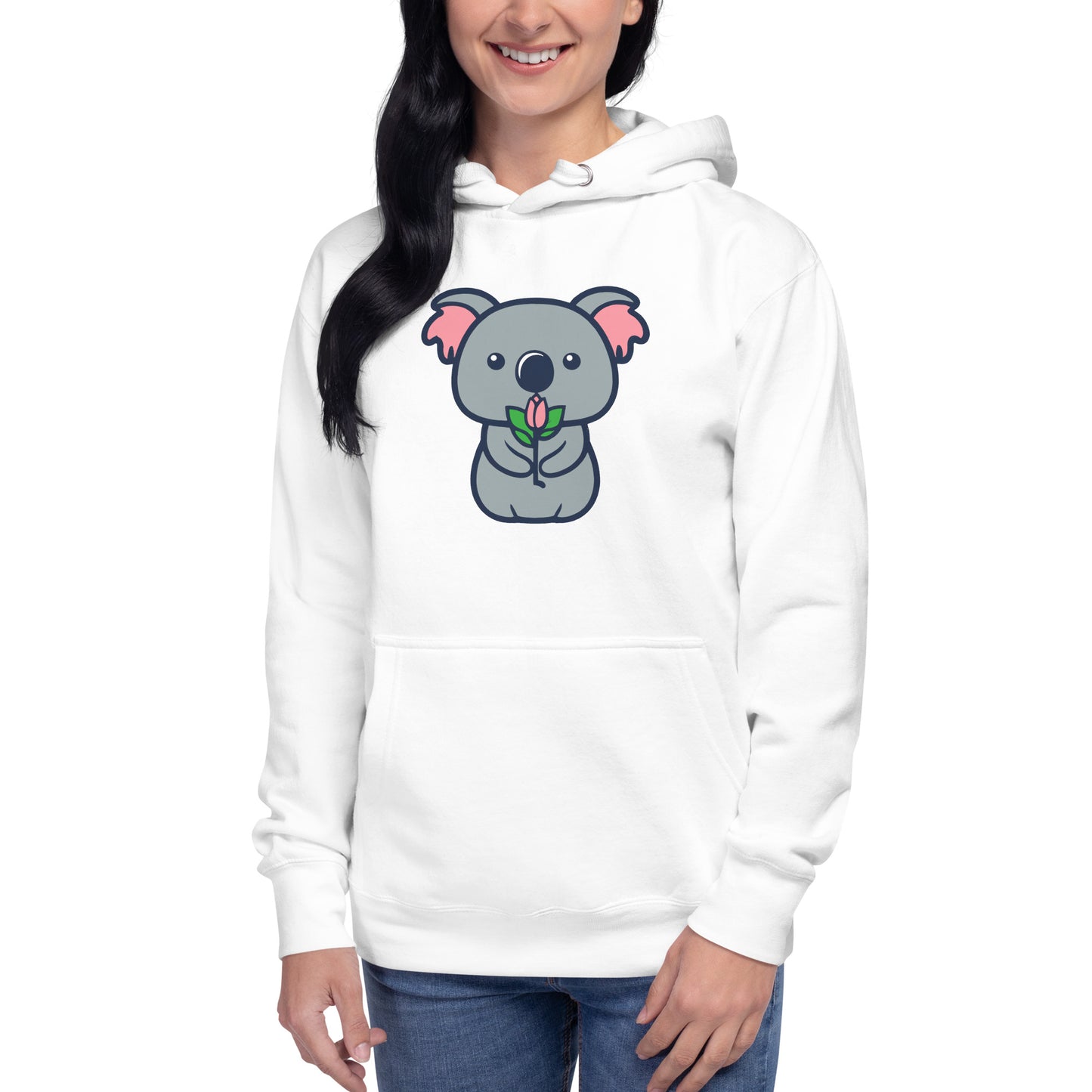 Koala Cutie Flower Unisex Hoodie - Premium Hoodie from Wanna Freestyle Designs - Just $39.99! Shop now at Wanna Freestyle Designs