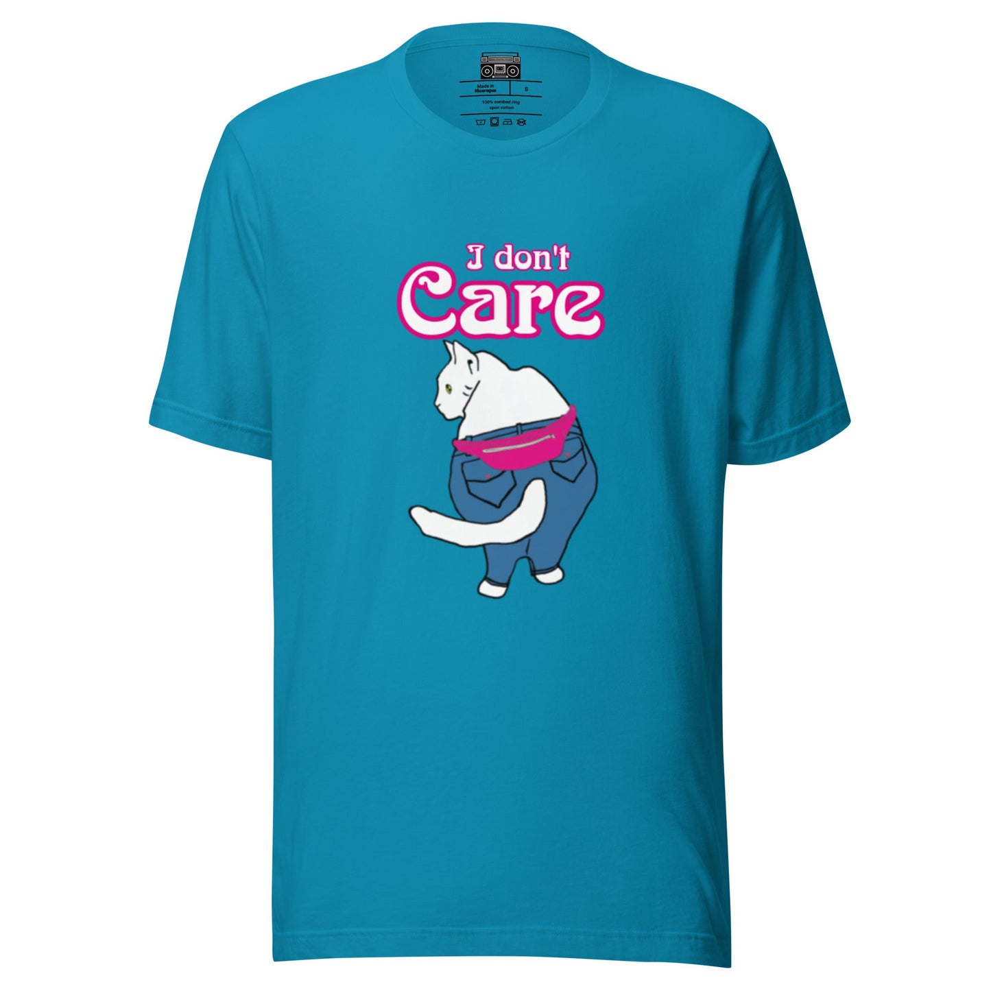 I Don't Care Kitty Short Sleeve Crew Neck Unisex t-shirt - Premium T-Shirt from Wanna Freestyle - Just $19.99! Shop now at Wanna Freestyle