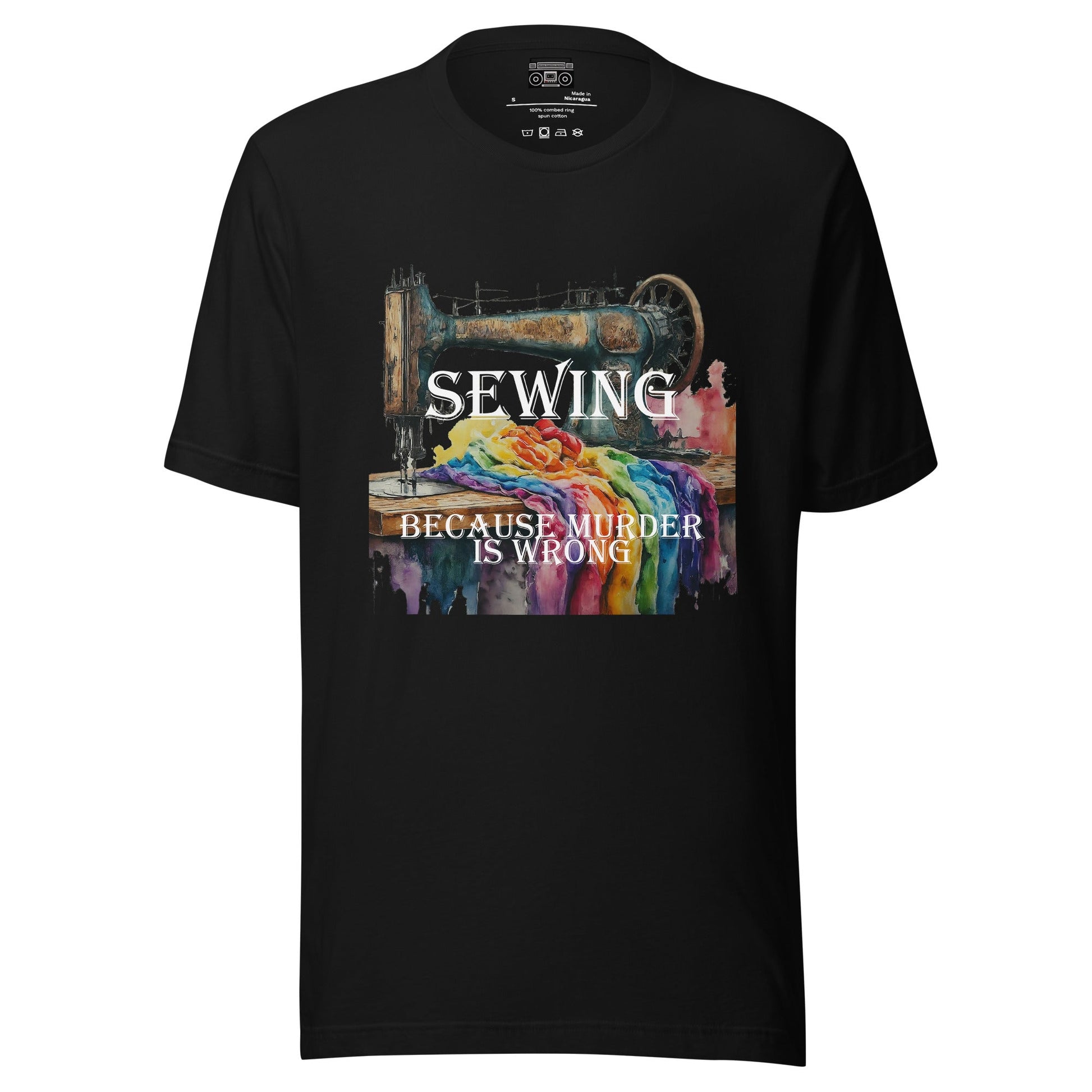 Sewing Because Murder Is Wrong Unisex t-shirt - Premium T-Shirt from Wanna Freestyle - Just $19.99! Shop now at Wanna Freestyle