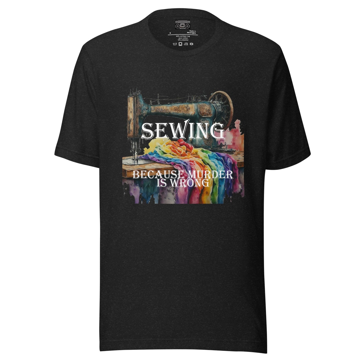 Sewing Because Murder Is Wrong Unisex t-shirt - Premium T-Shirt from Wanna Freestyle - Just $19.99! Shop now at Wanna Freestyle