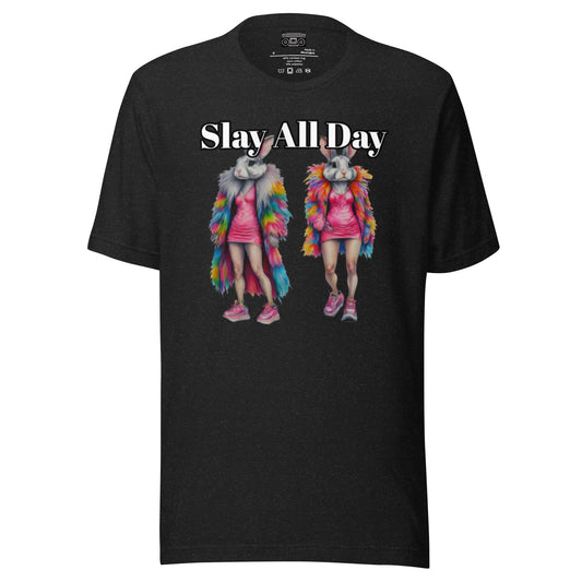 Bunny Girl 2 Slay All Day Short Sleeve Unisex t-shirt - Premium T-Shirt from Wanna Freestyle - Just $19.99! Shop now at Wanna Freestyle