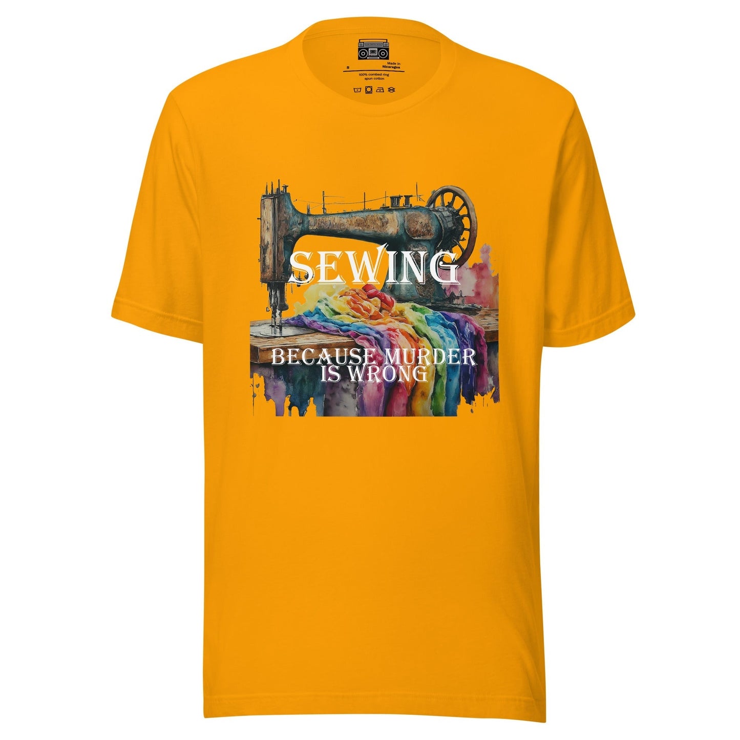 Sewing Because Murder Is Wrong Unisex t-shirt - Premium T-Shirt from Wanna Freestyle - Just $19.99! Shop now at Wanna Freestyle