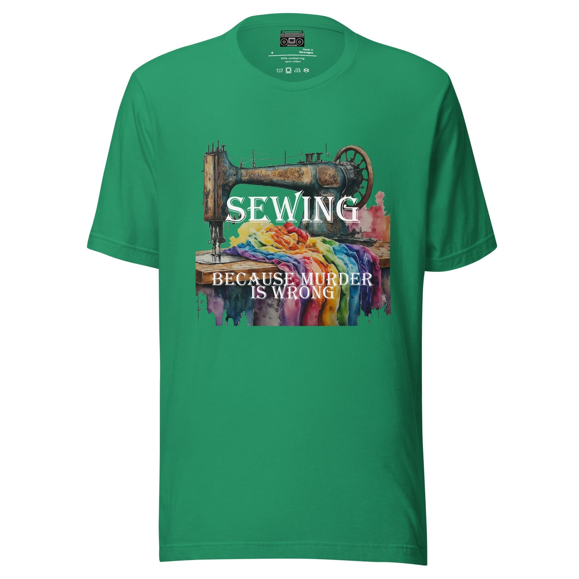 Sewing Because Murder Is Wrong Unisex t-shirt - Premium T-Shirt from Wanna Freestyle - Just $19.99! Shop now at Wanna Freestyle