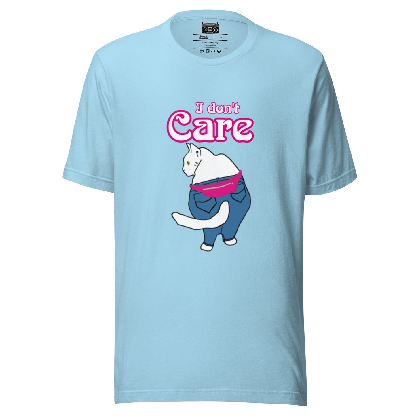 I Don't Care Kitty Short Sleeve Crew Neck Unisex t-shirt - Premium T-Shirt from Wanna Freestyle - Just $19.99! Shop now at Wanna Freestyle