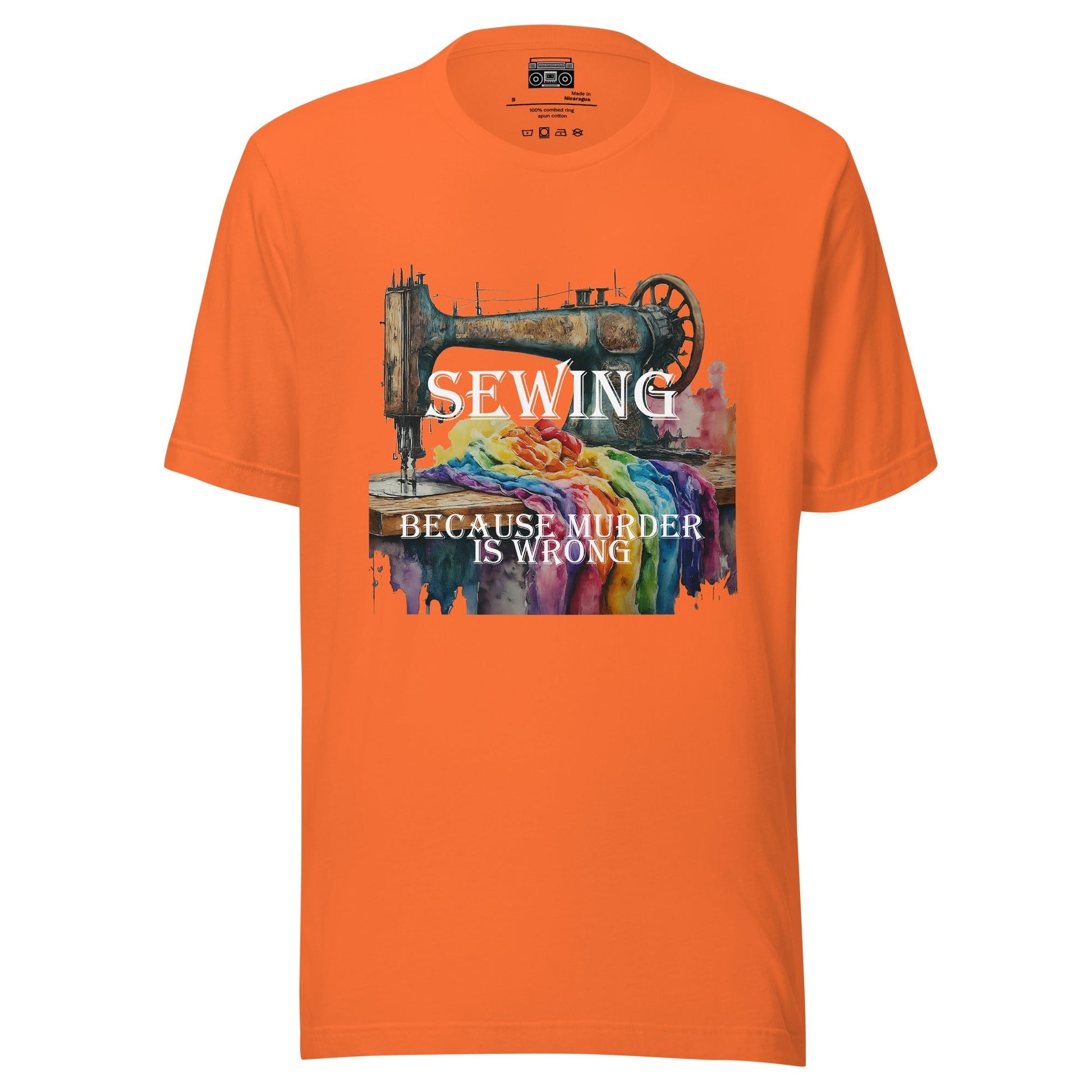 Sewing Because Murder Is Wrong Unisex t-shirt - Premium T-Shirt from Wanna Freestyle - Just $19.99! Shop now at Wanna Freestyle