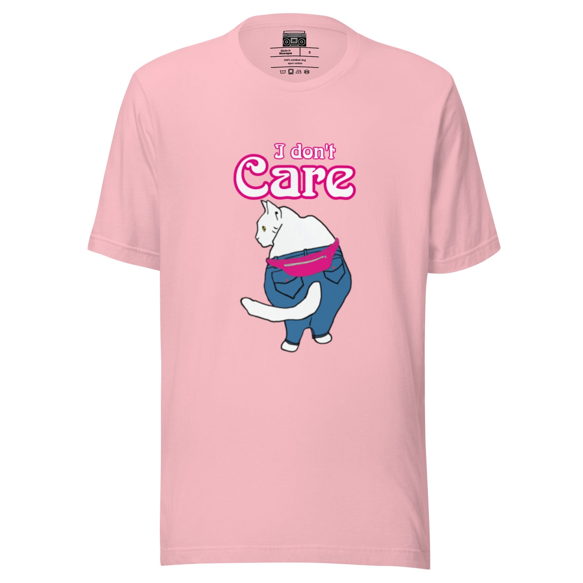 I Don't Care Kitty Short Sleeve Crew Neck Unisex t-shirt - Premium T-Shirt from Wanna Freestyle - Just $19.99! Shop now at Wanna Freestyle