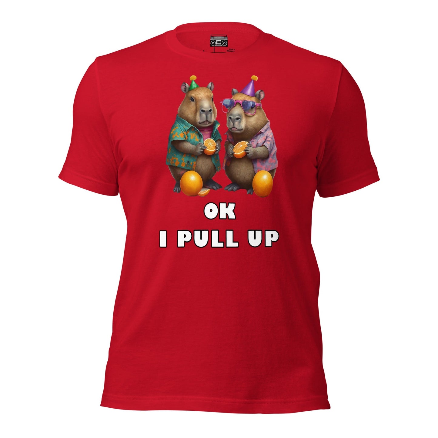 OK I Pull Up Capybara Party 5 Unisex Short Sleeve t-shirt - Premium T-Shirt from Wanna Freestyle - Just $19.99! Shop now at Wanna Freestyle