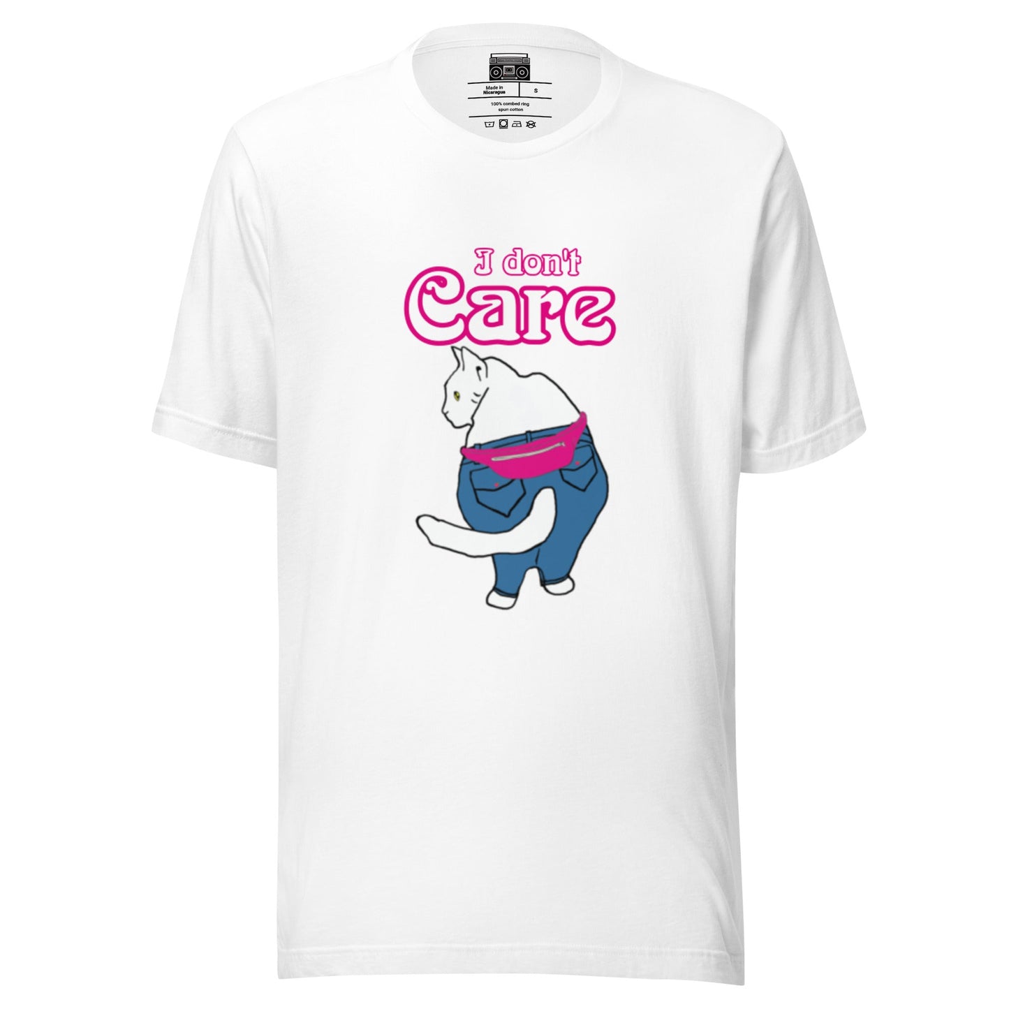 I Don't Care Kitty Short Sleeve Crew Neck Unisex t-shirt - Premium T-Shirt from Wanna Freestyle - Just $19.99! Shop now at Wanna Freestyle