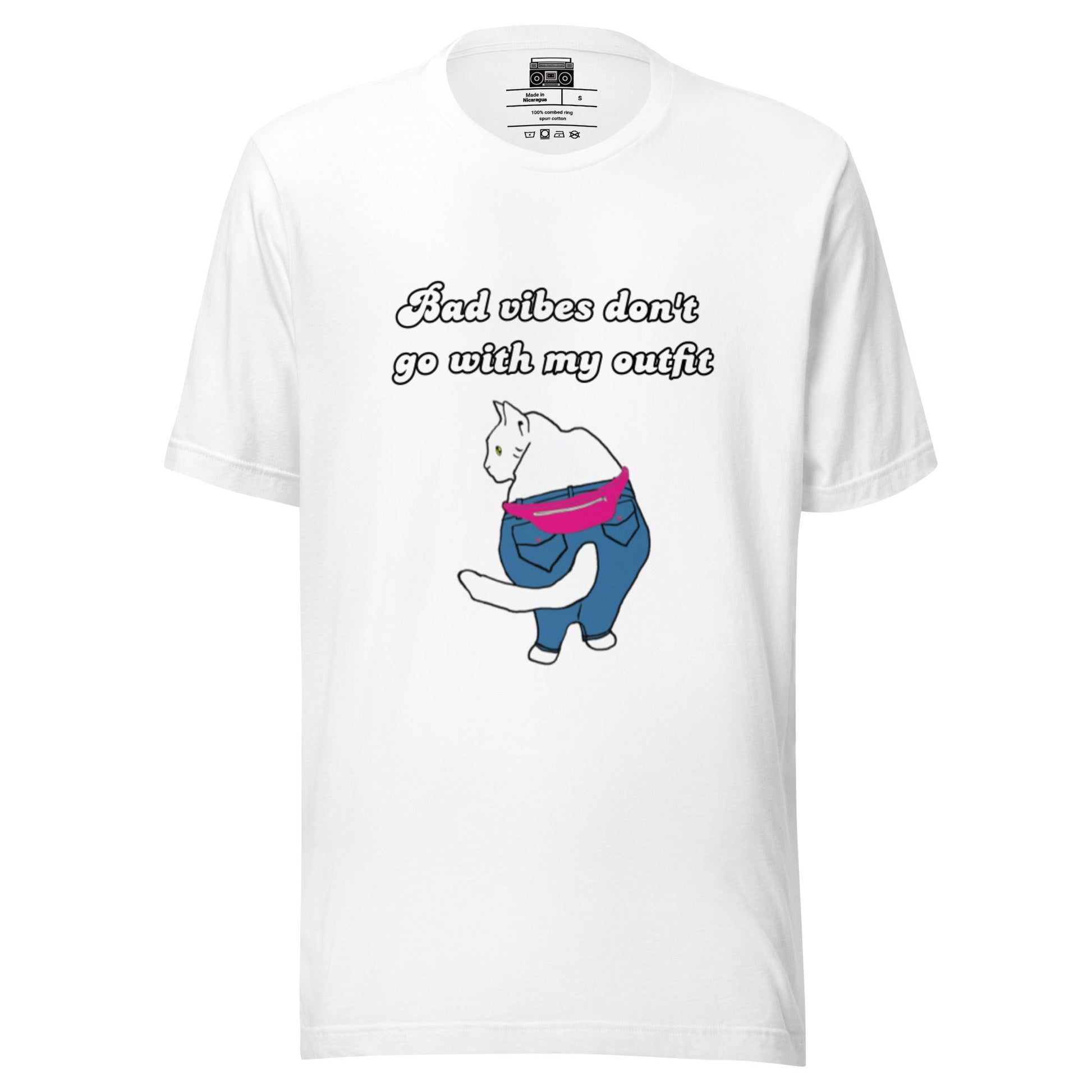 Bad Vibes don't go with my outfit Kitty Unisex t-shirt - Premium T-Shirt from Wanna Freestyle - Just $19.99! Shop now at Wanna Freestyle