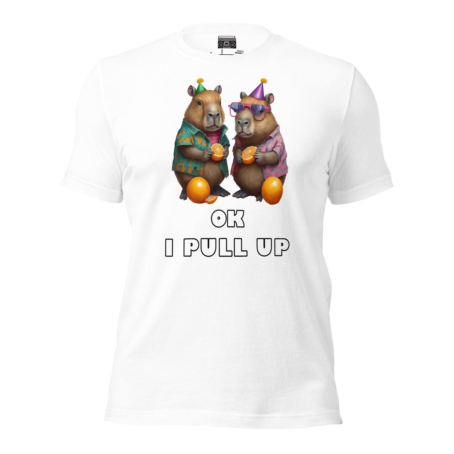 OK I Pull Up Capybara Party 5 Unisex Short Sleeve t-shirt - Premium T-Shirt from Wanna Freestyle - Just $19.99! Shop now at Wanna Freestyle