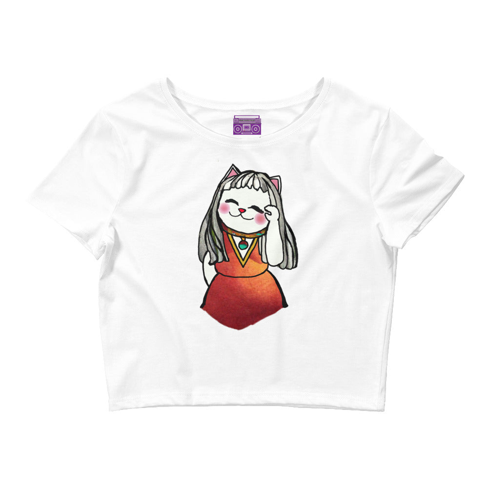 Lucky Cat Princes Women’s Crop Tee - Premium T-Shirt from Wanna Freestyle - Just $24.99! Shop now at Wanna Freestyle