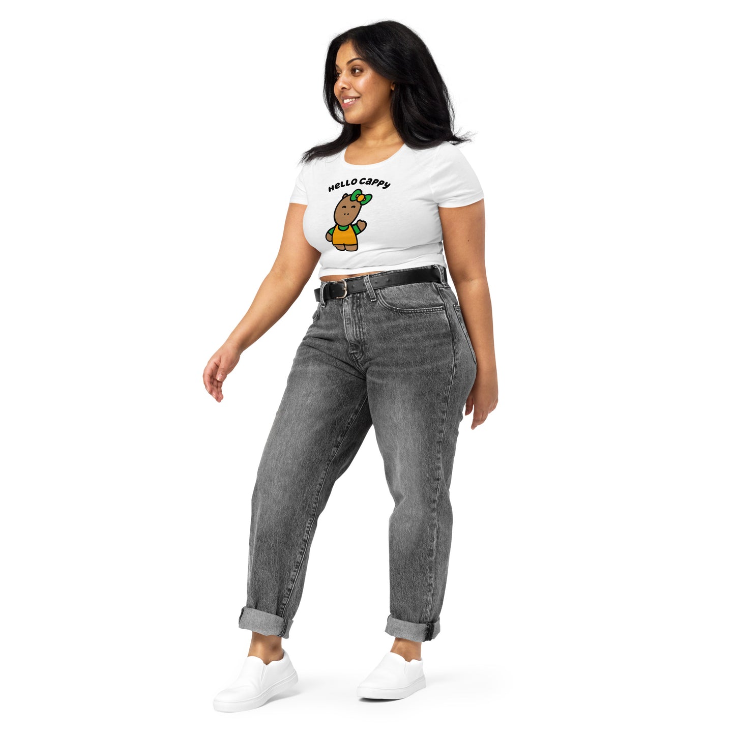 Hello Cappy Original Women’s Crop Tee - Premium  from Wanna Freestyle Designs - Just $25! Shop now at Wanna Freestyle Designs