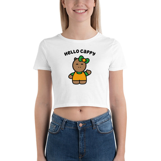 Hello Cappy Women’s Crop Tee - Premium  from Wanna Freestyle Designs - Just $32.50! Shop now at Wanna Freestyle Designs