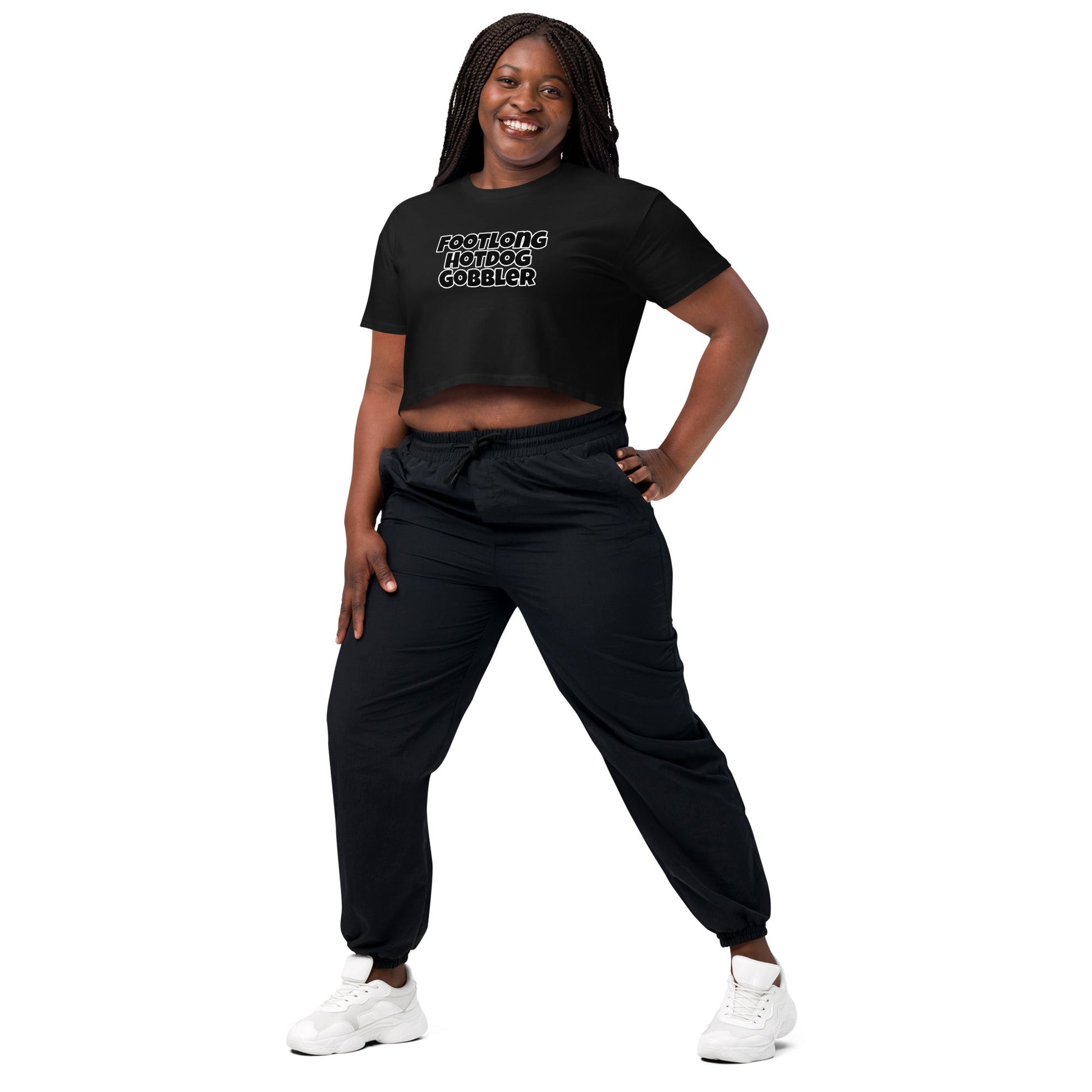 Footlong Hotdog Gobbler Women’s crop top - Premium T-Shirt from Wanna Freestyle Designs - Just $22.95! Shop now at Wanna Freestyle Designs