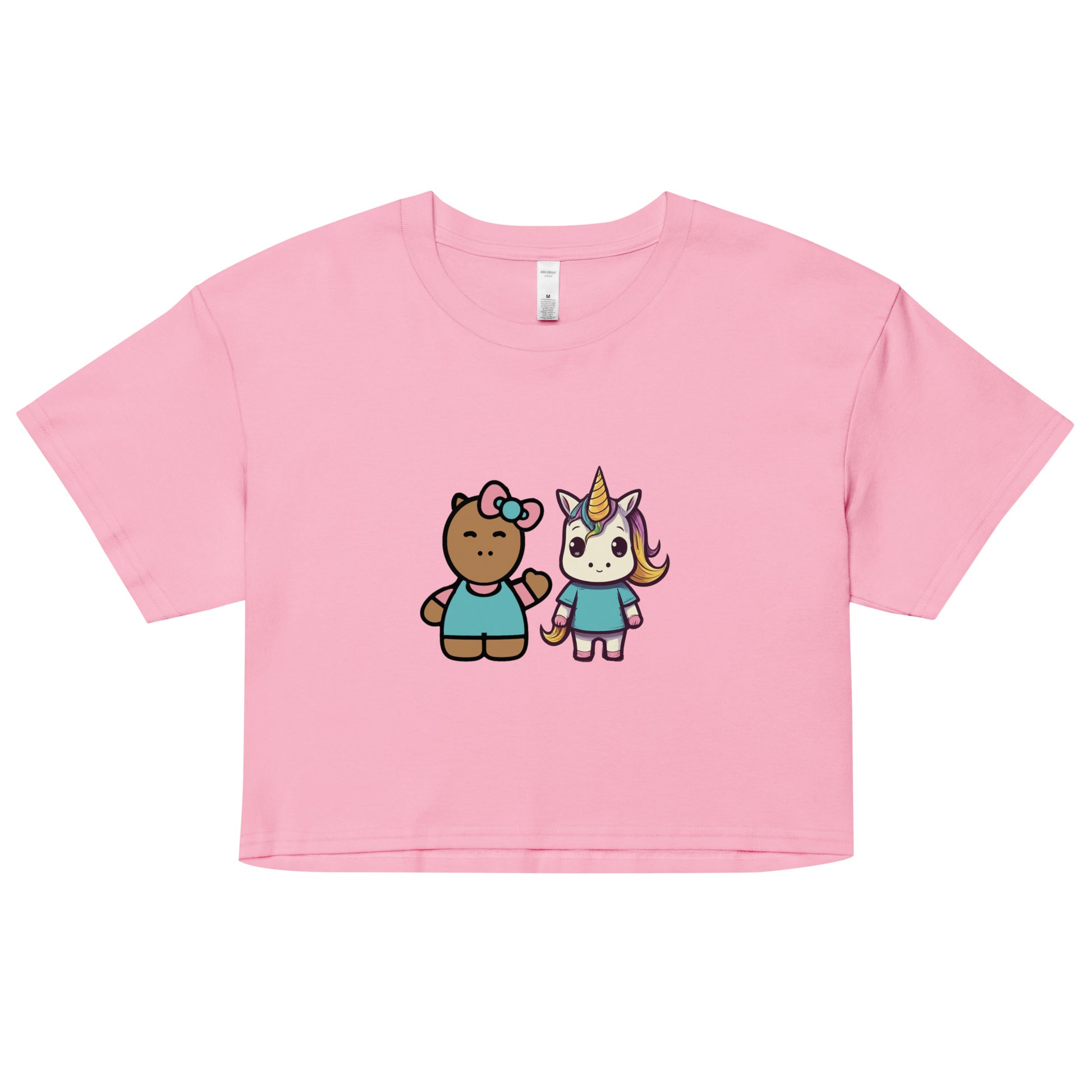 Hello Cappy and Lil Unicorn Women’s crop top - Premium  from Wanna Freestyle Designs - Just $27.99! Shop now at Wanna Freestyle Designs