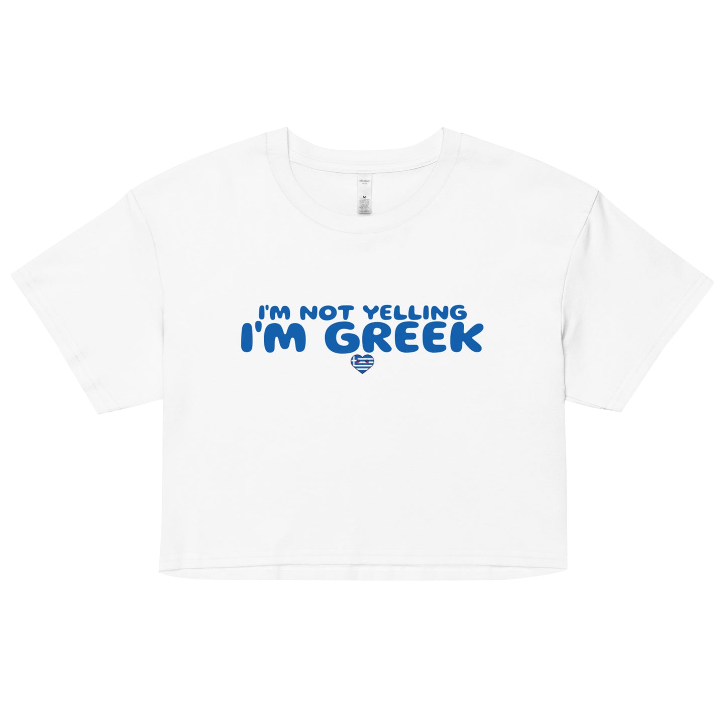 I'm not yelling I'm greek Women’s crop top - Premium T-Shirt from Wanna Freestyle Designs - Just $25! Shop now at Wanna Freestyle Designs