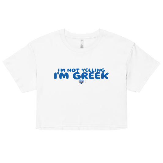 I'm not yelling I'm greek Women’s crop top - Premium T-Shirt from Wanna Freestyle Designs - Just $25! Shop now at Wanna Freestyle Designs