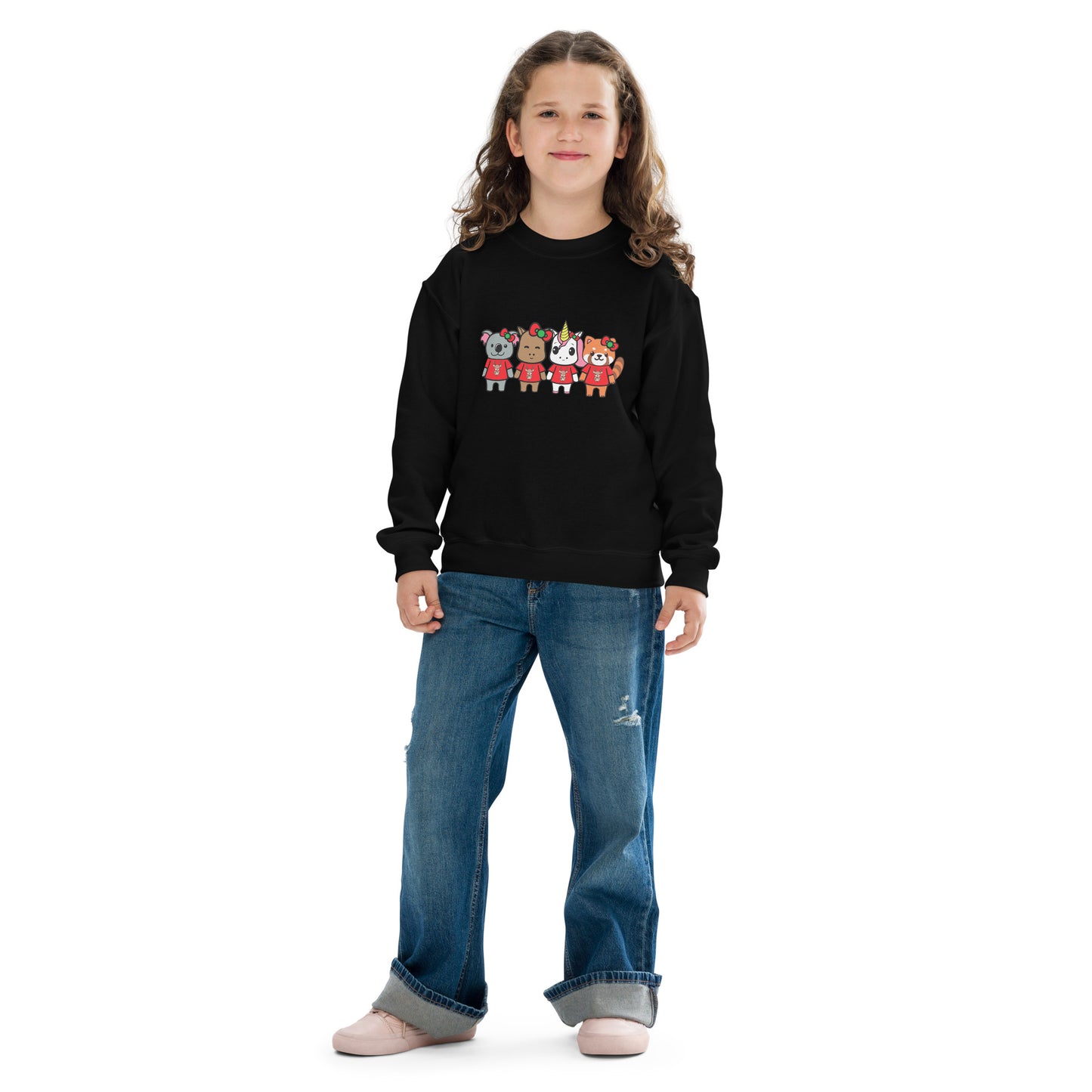 Lil Cappy & Friends Holiday Youth crewneck sweatshirt - Premium  from Wanna Freestyle Designs - Just $30! Shop now at Wanna Freestyle Designs