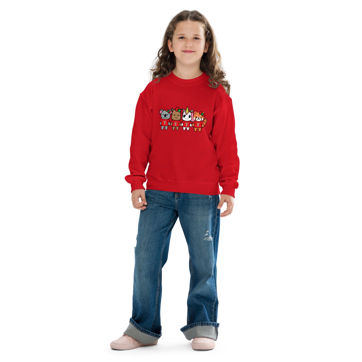 Lil Cappy & Friends Holiday Youth crewneck sweatshirt - Premium  from Wanna Freestyle Designs - Just $30! Shop now at Wanna Freestyle Designs